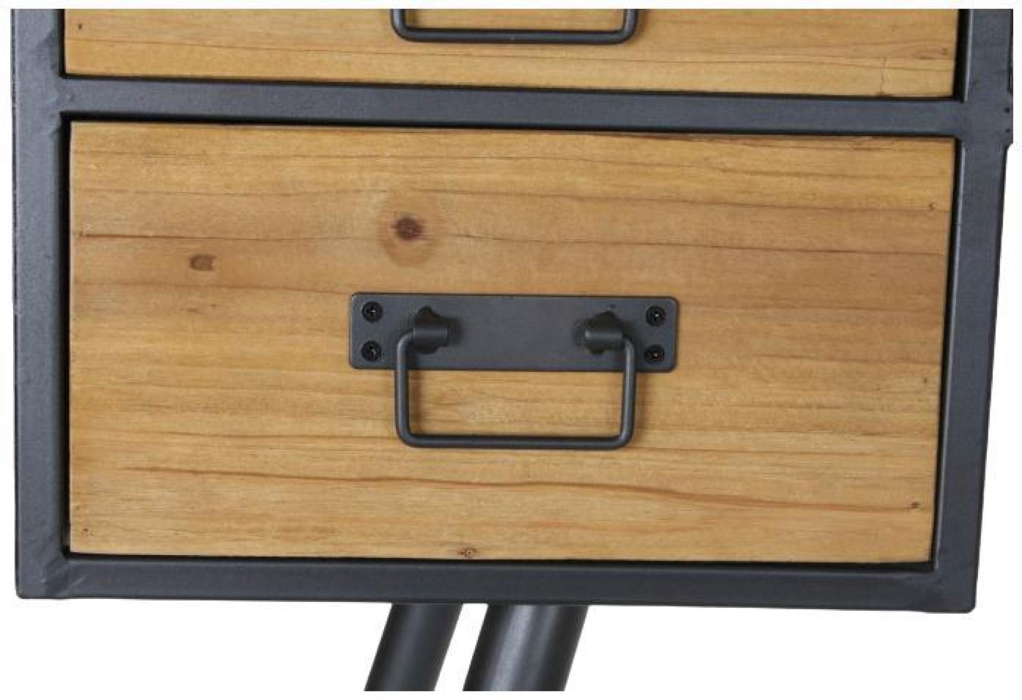 Product photograph of Indo Industrial Style Black Metal 4 Drawer Desk from Choice Furniture Superstore.