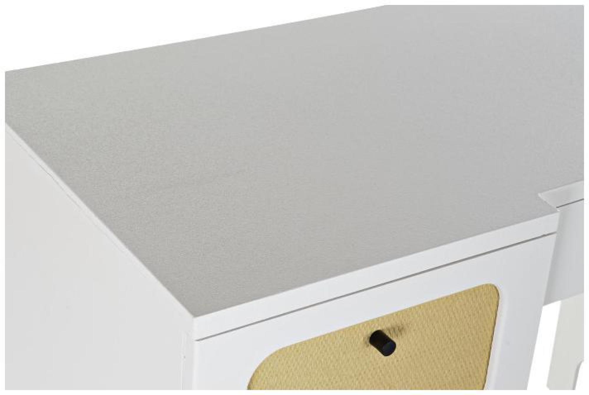 Product photograph of Ranchi White And Rattan Writing Desk from Choice Furniture Superstore.