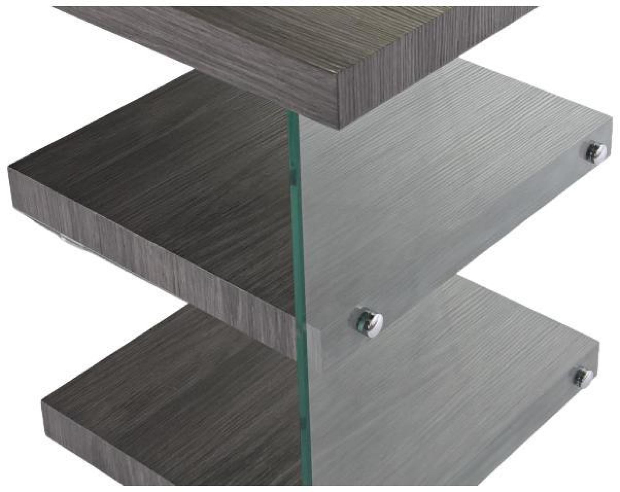 Product photograph of Modern Grey Wood And Glass Desk from Choice Furniture Superstore.