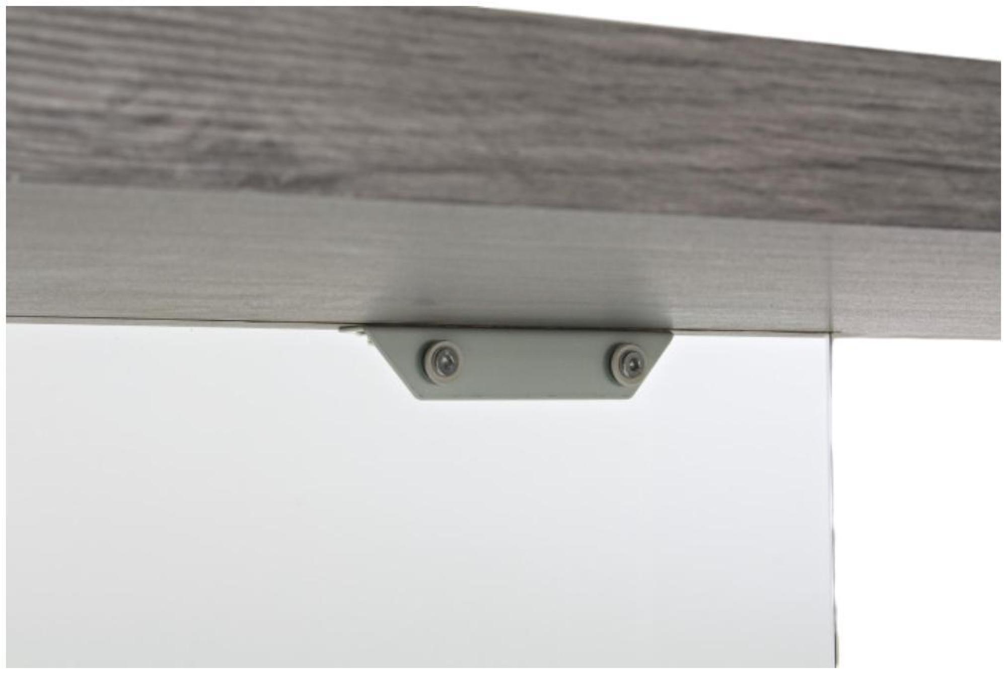 Product photograph of Modern Grey Wood And Glass Desk from Choice Furniture Superstore.