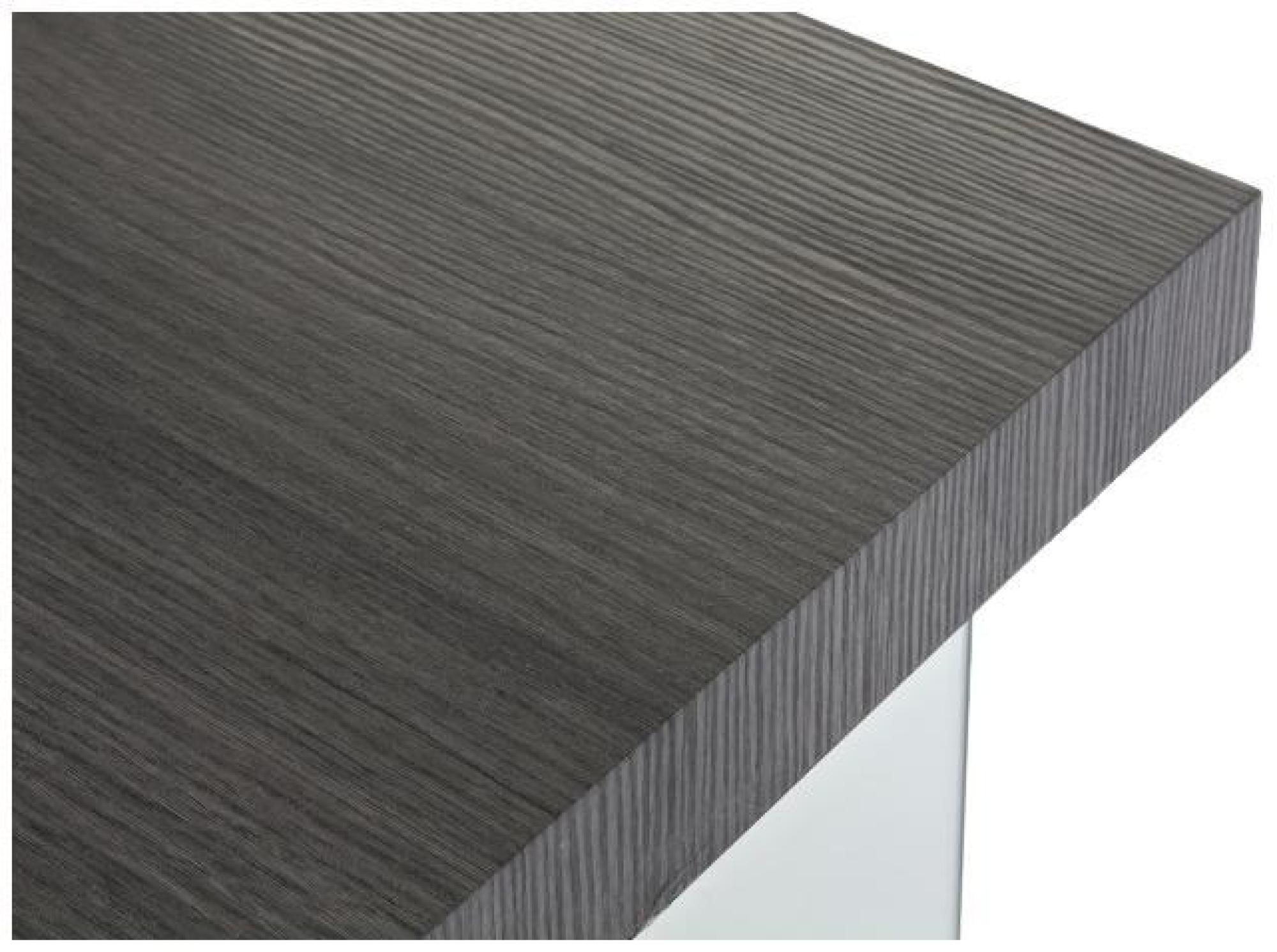 Product photograph of Modern Grey Wood And Glass Desk from Choice Furniture Superstore.