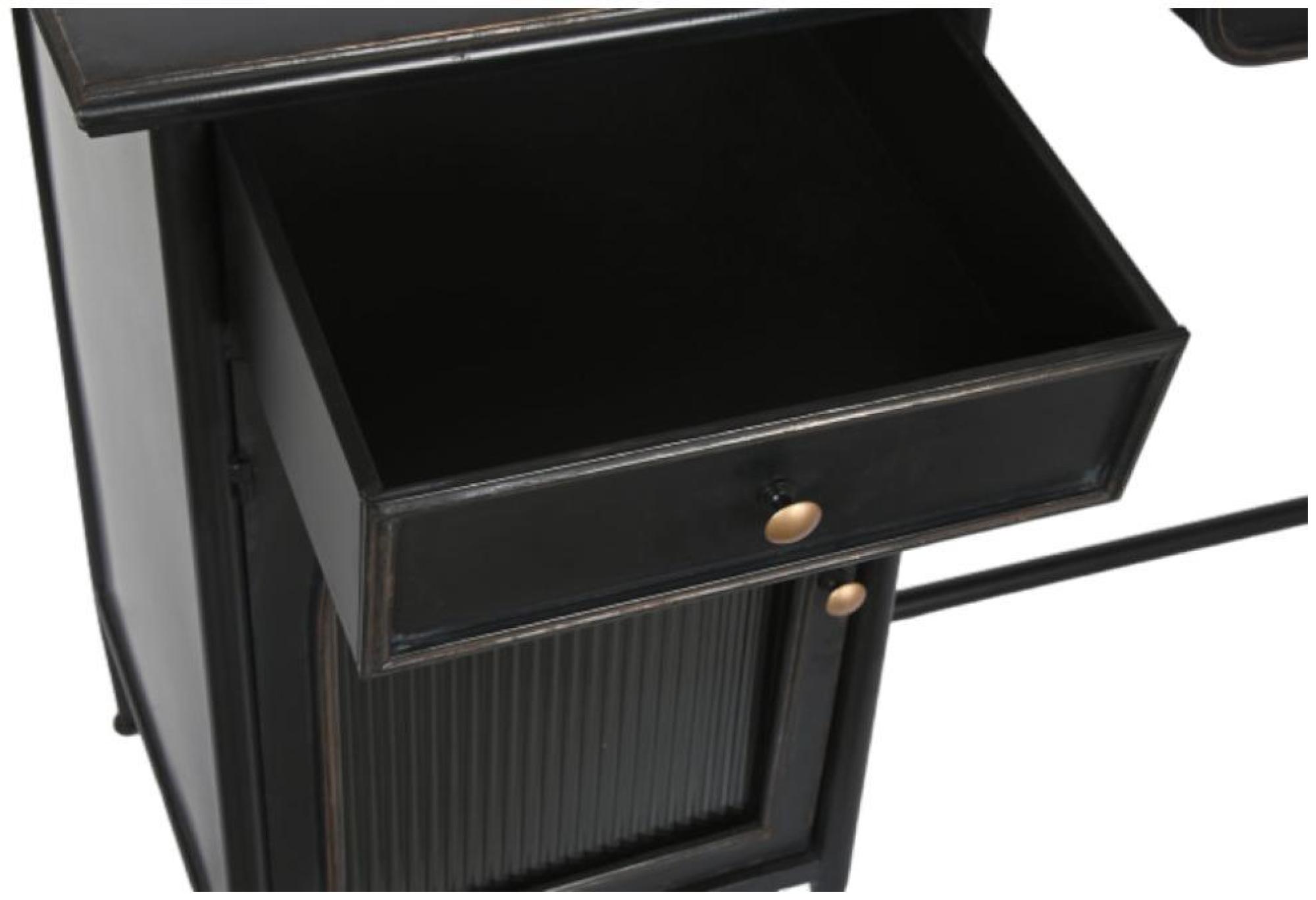 Product photograph of Loft Black Metal 1 Door Desk from Choice Furniture Superstore.