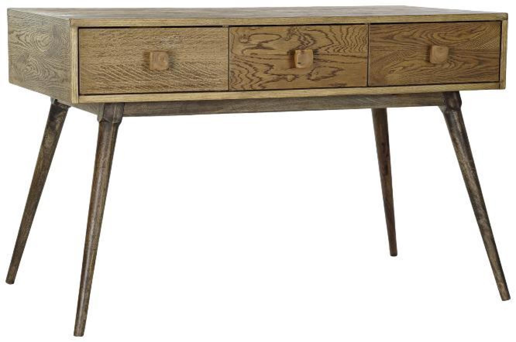 Product photograph of Natural Wood 3 Drawer Writing Desk from Choice Furniture Superstore.