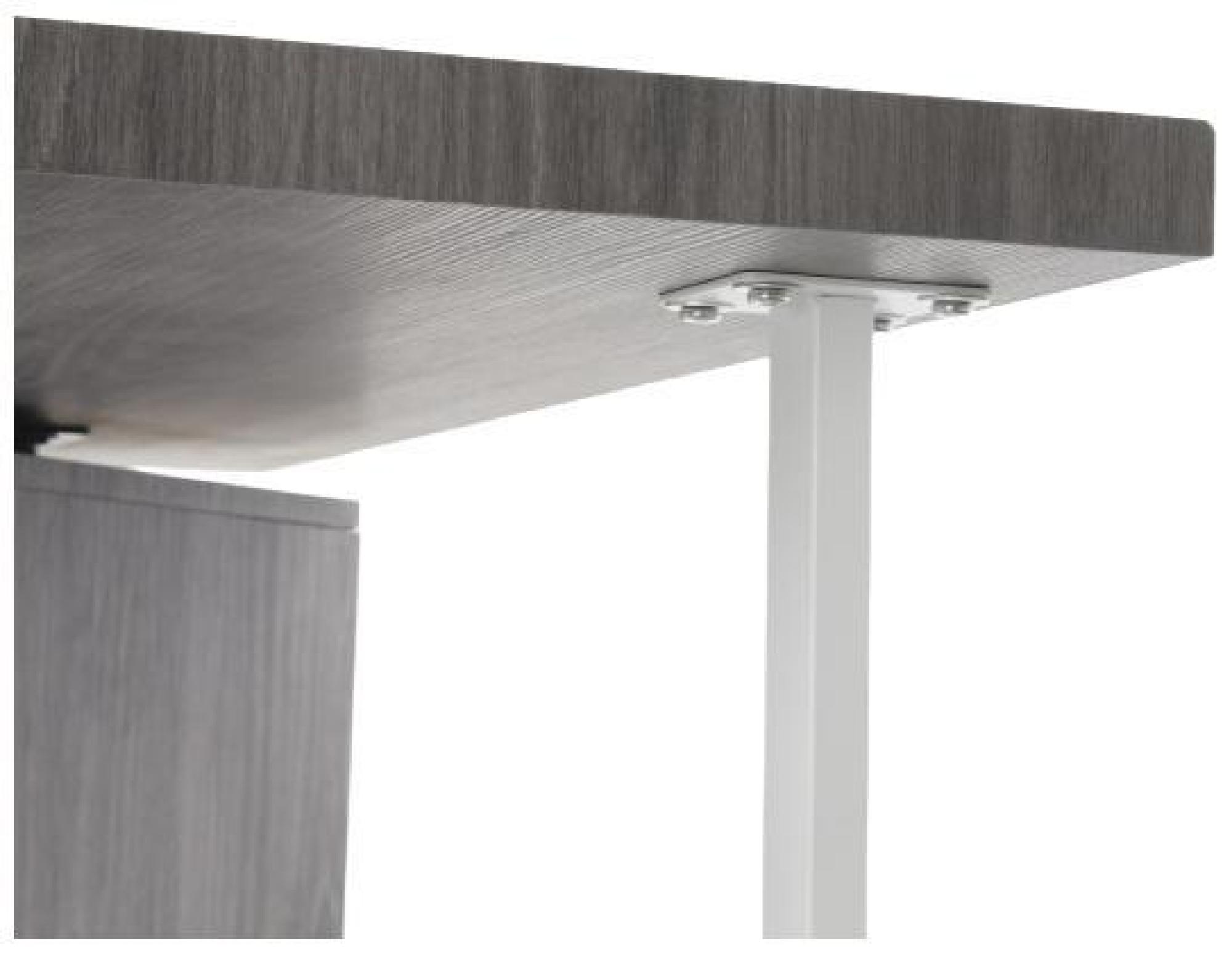 Product photograph of Scandi Grey And White Wood 3 Drawer Desk from Choice Furniture Superstore.