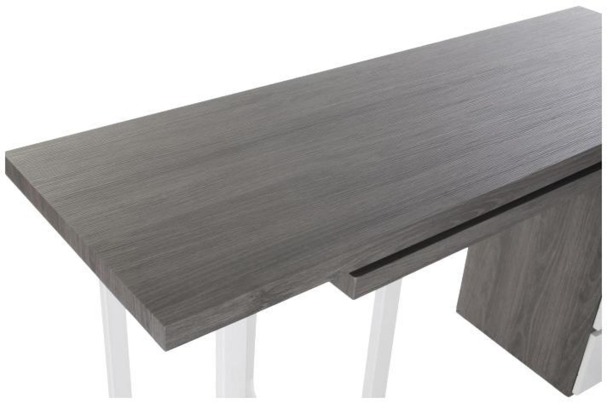 Product photograph of Scandi Grey And White Wood 3 Drawer Desk from Choice Furniture Superstore.
