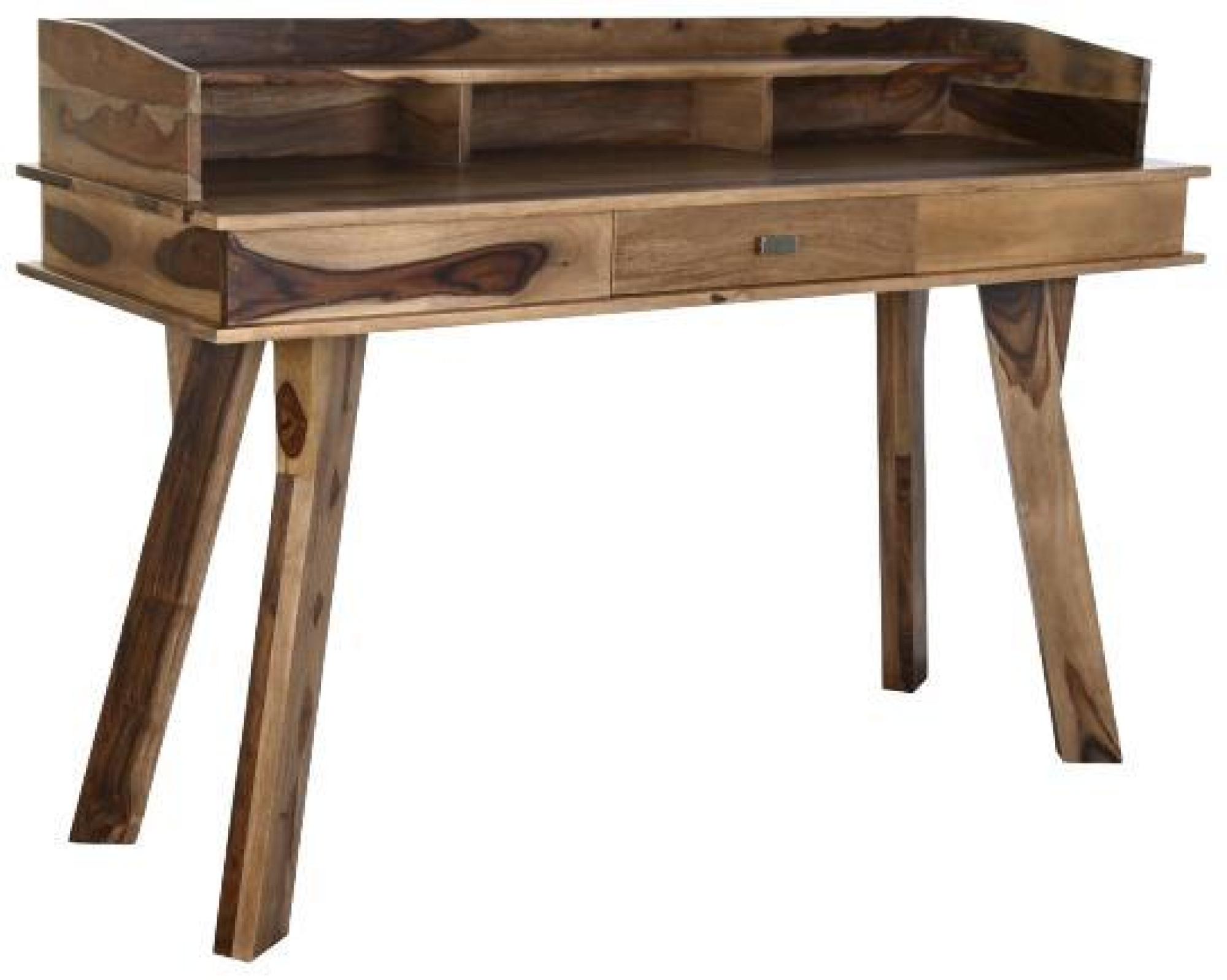 Product photograph of Natural Sheesham Wood 1 Drawer Desk from Choice Furniture Superstore.