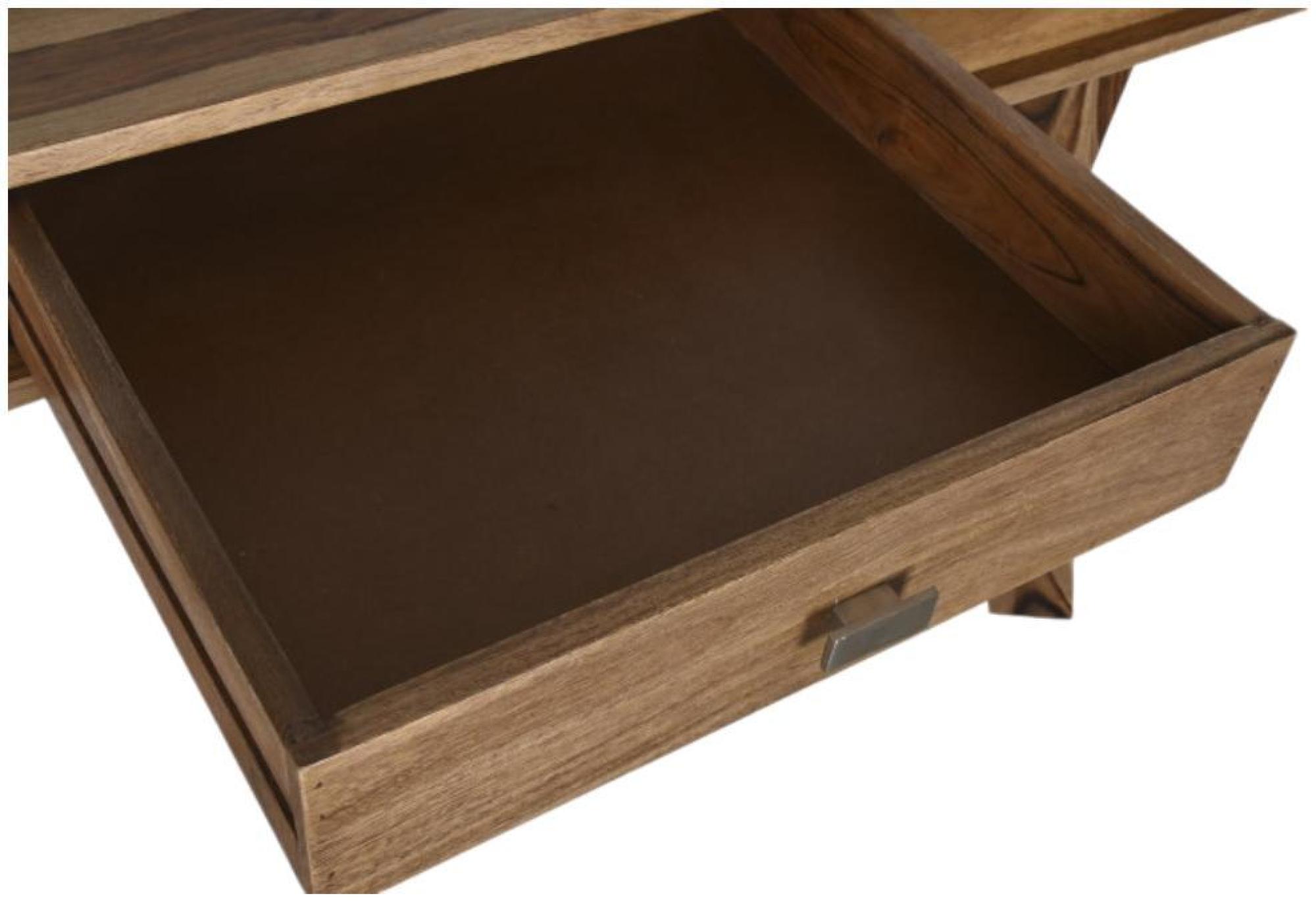 Product photograph of Natural Sheesham Wood 1 Drawer Desk from Choice Furniture Superstore.