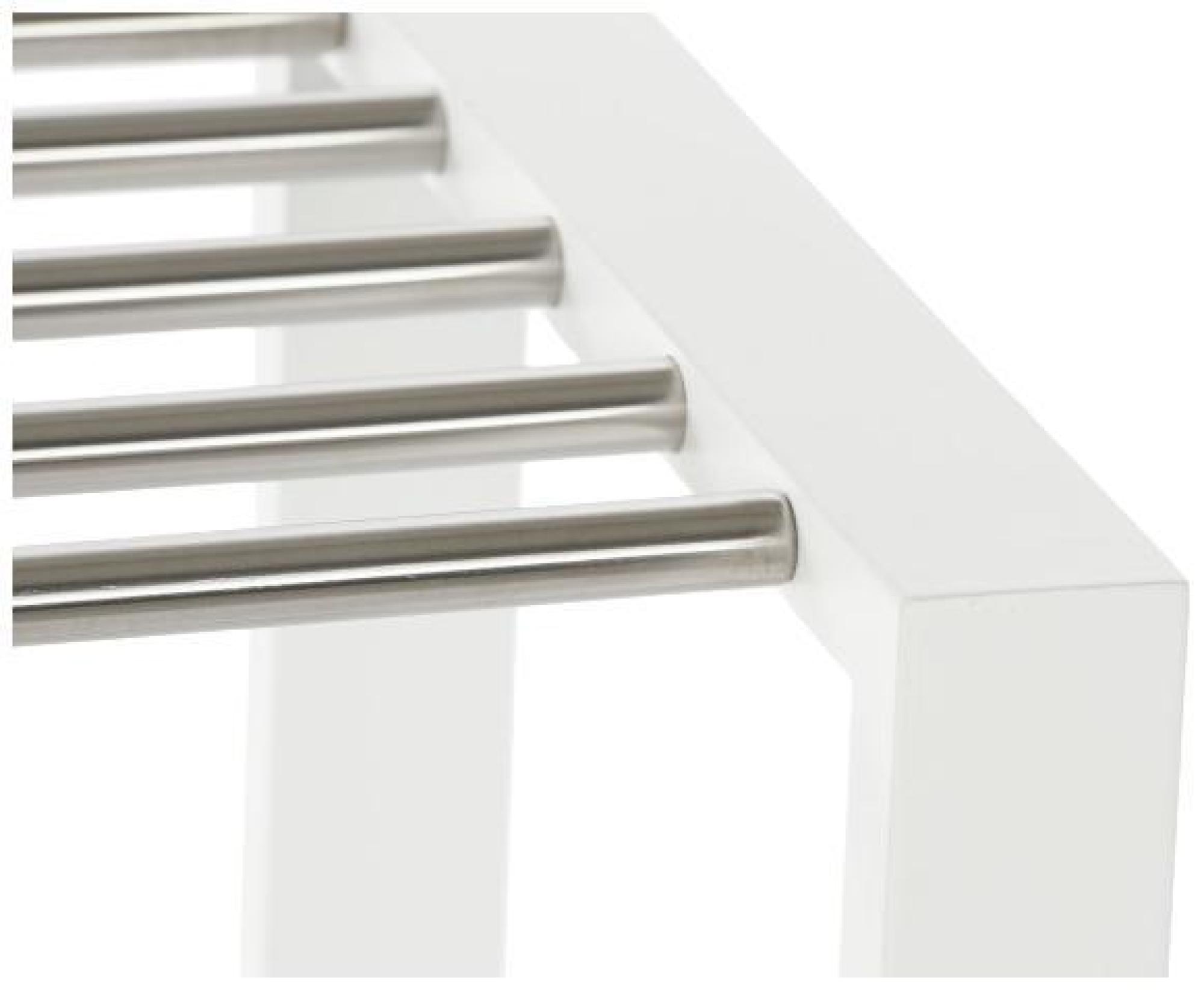 Product photograph of Basics White And Silver Shoe Rack from Choice Furniture Superstore.