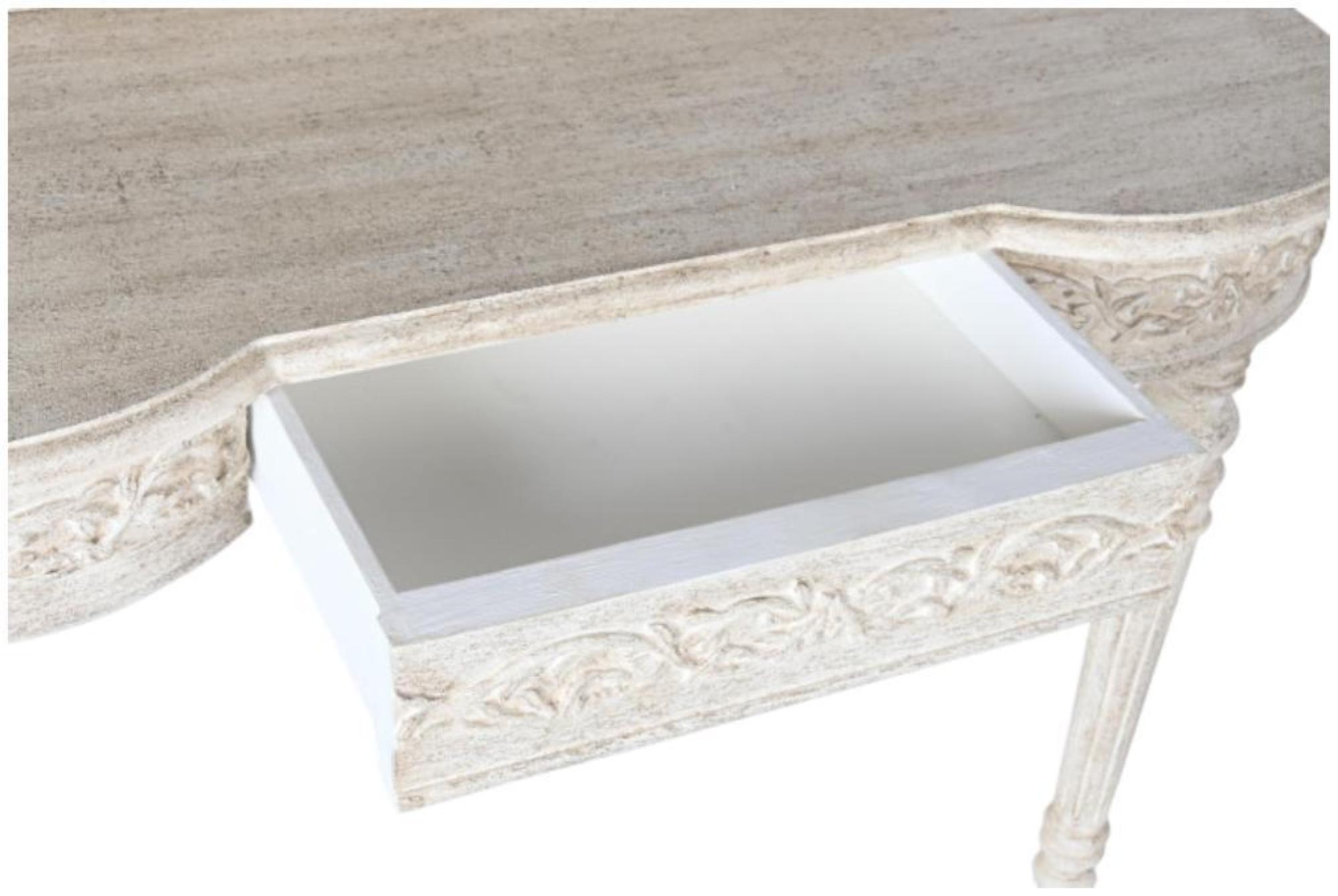 Product photograph of Beige Mango Wood 1 Drawer Curved Dressing Table from Choice Furniture Superstore.