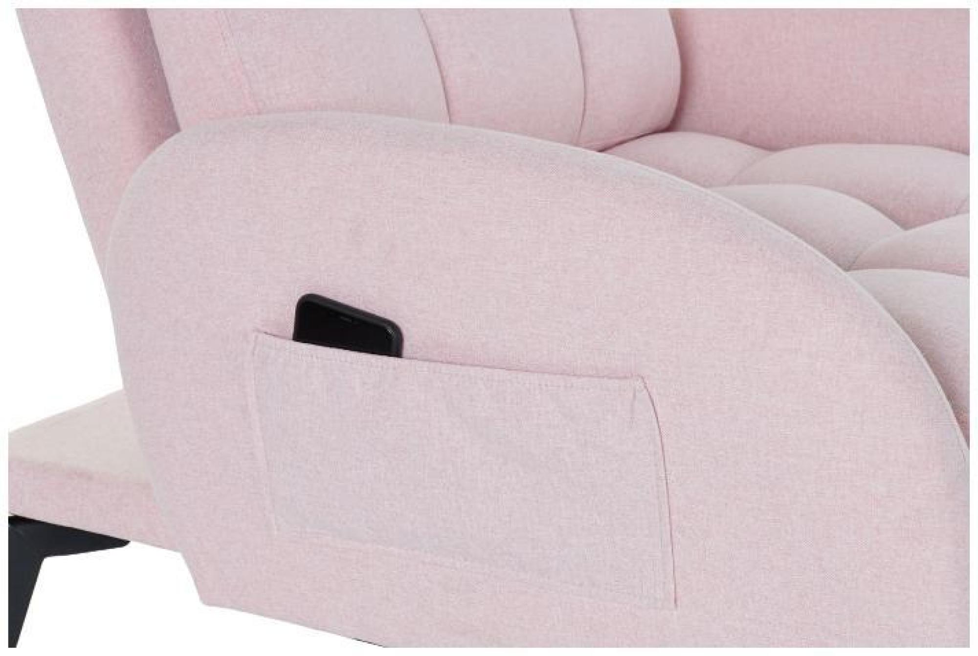 Product photograph of Scandi Pale Pink Fabric Sofabed And Footstool from Choice Furniture Superstore.