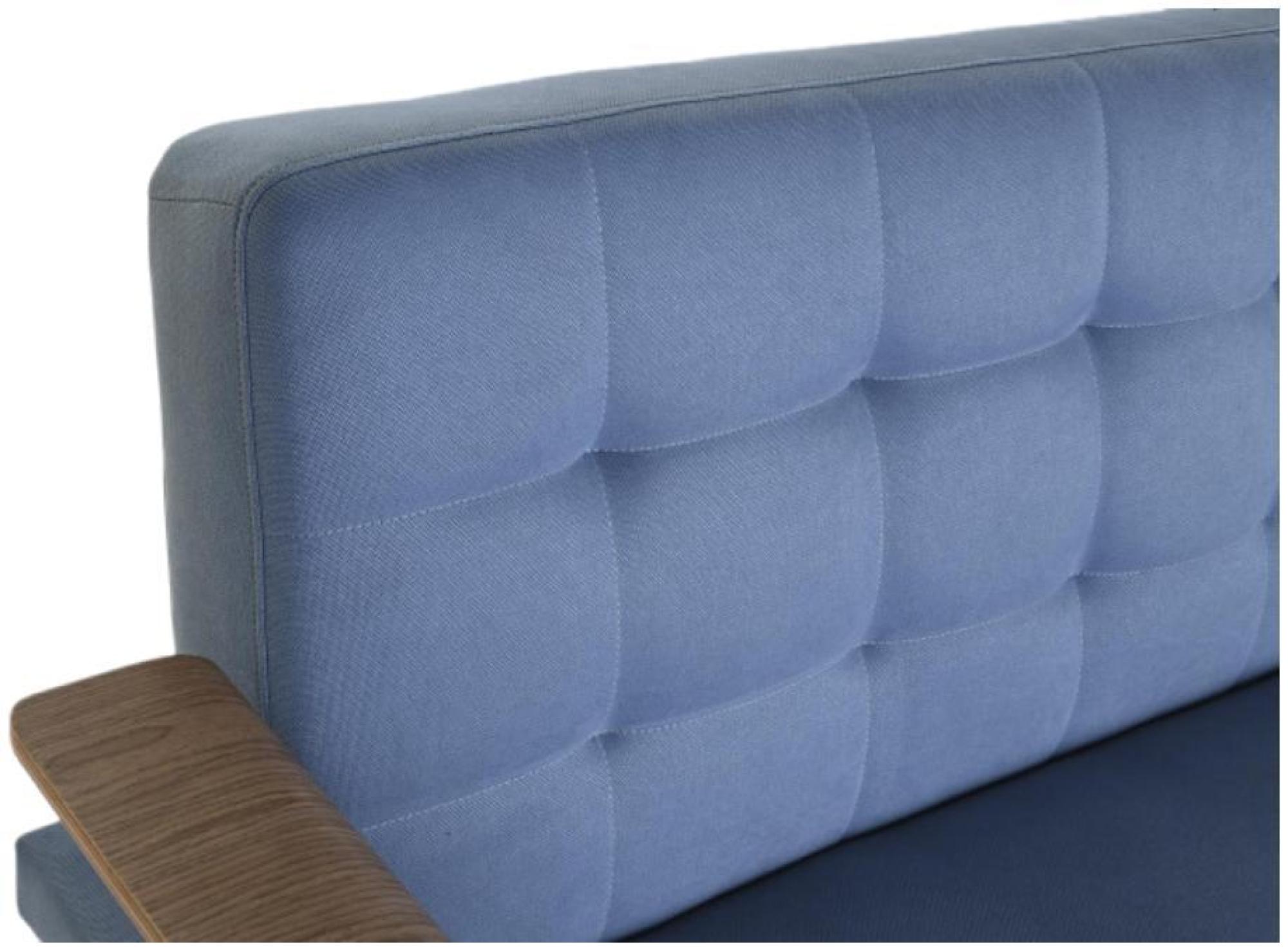 Product photograph of Blue Fabric 3 Seater Click Clack Sofabed from Choice Furniture Superstore.