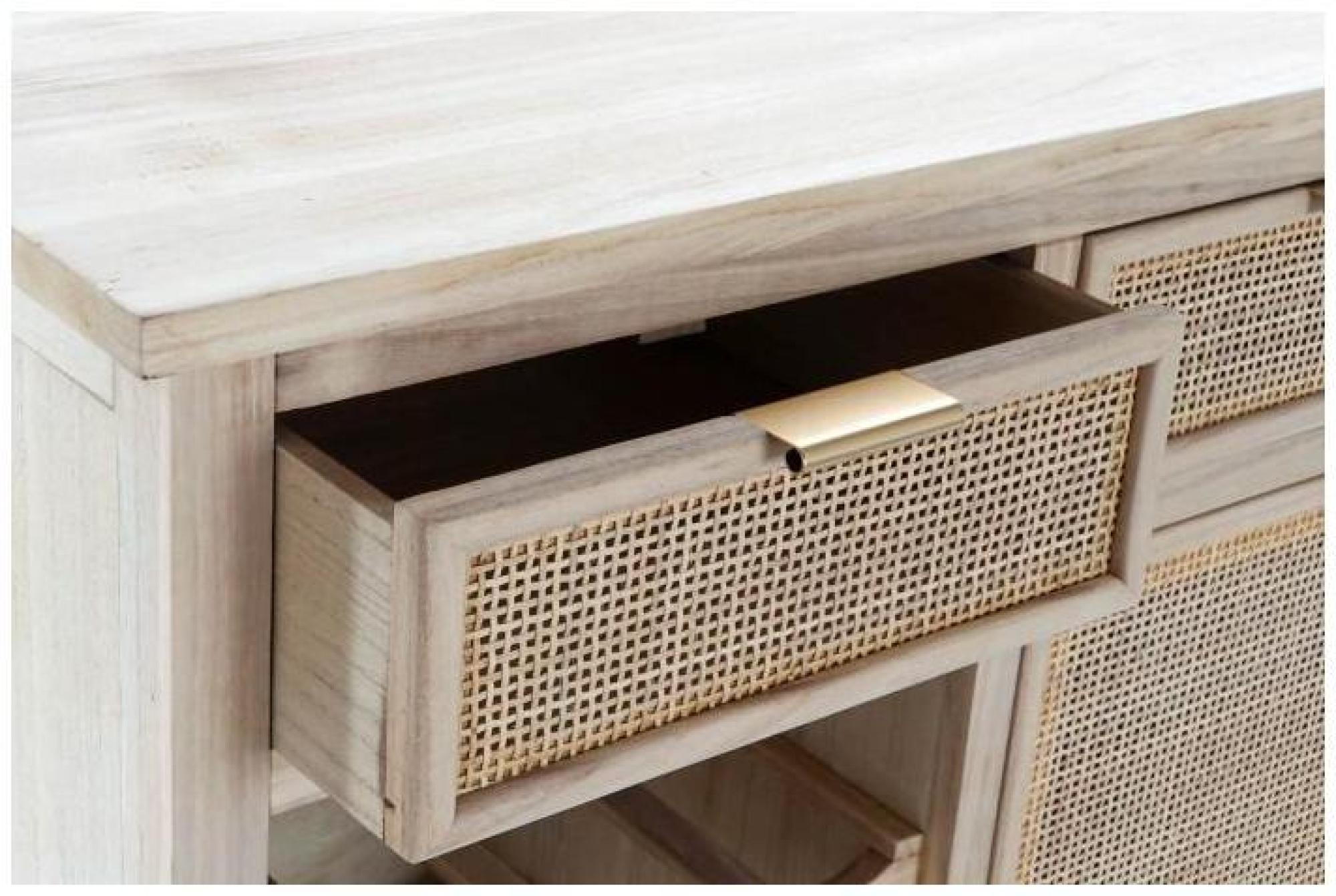 Product photograph of Luca Rattan 1 Door 2 Drawer Shoe Rack from Choice Furniture Superstore.
