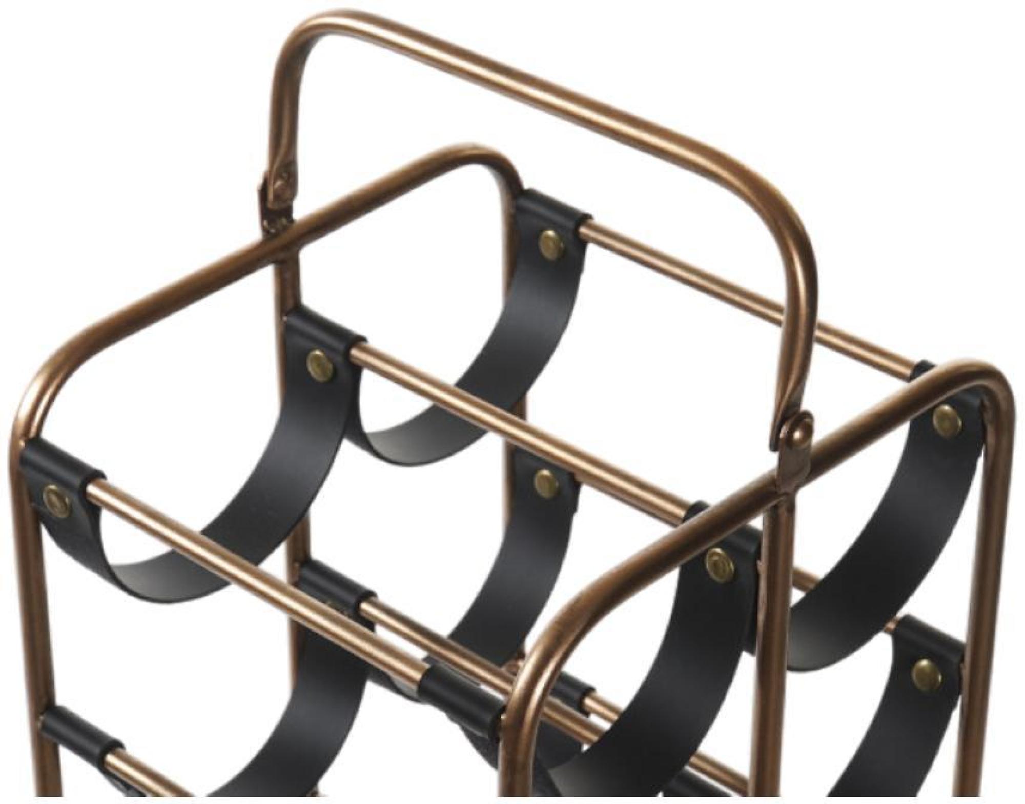 Product photograph of Copper And Black Metal Bottle Rack from Choice Furniture Superstore.