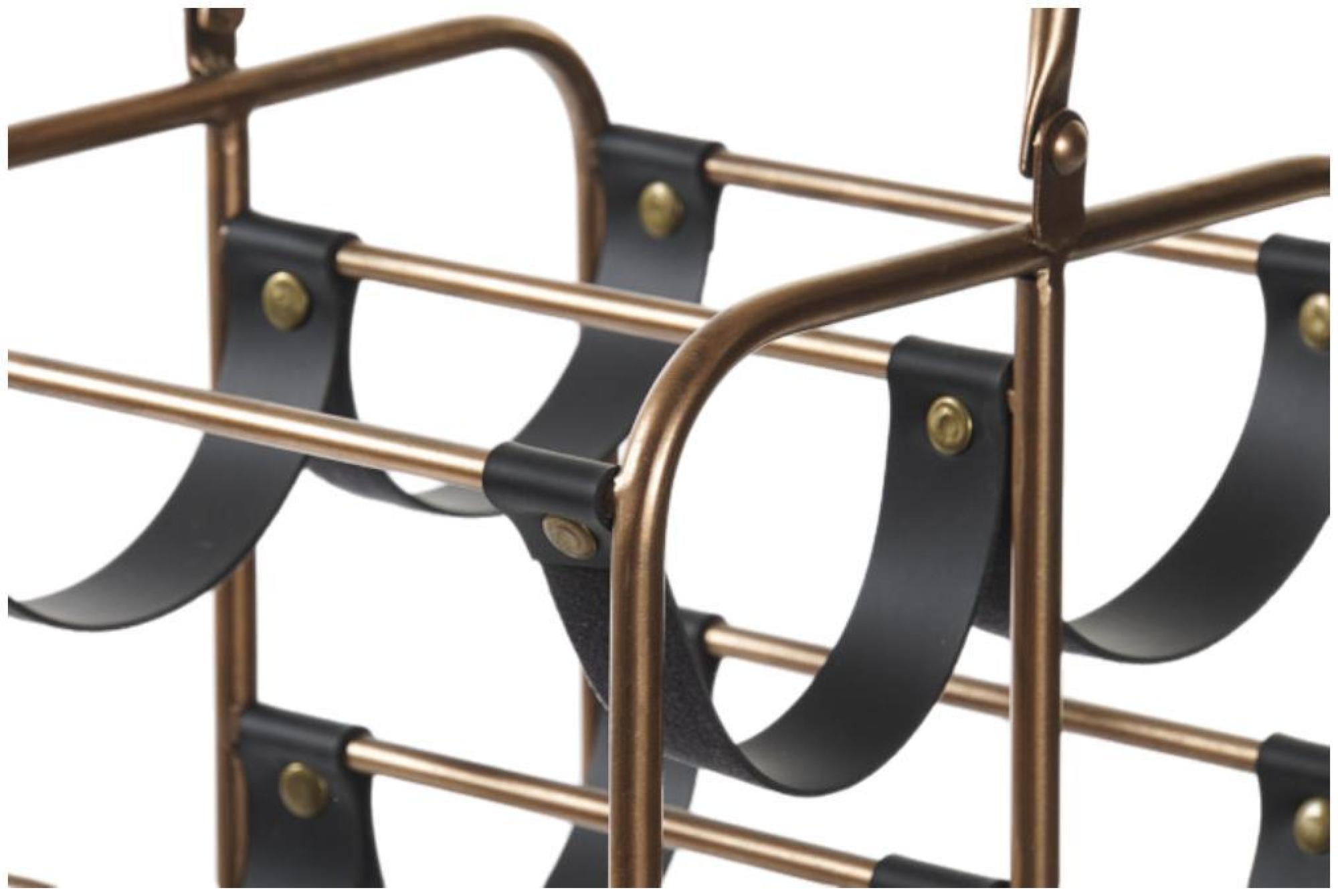 Product photograph of Copper And Black Metal Bottle Rack from Choice Furniture Superstore.