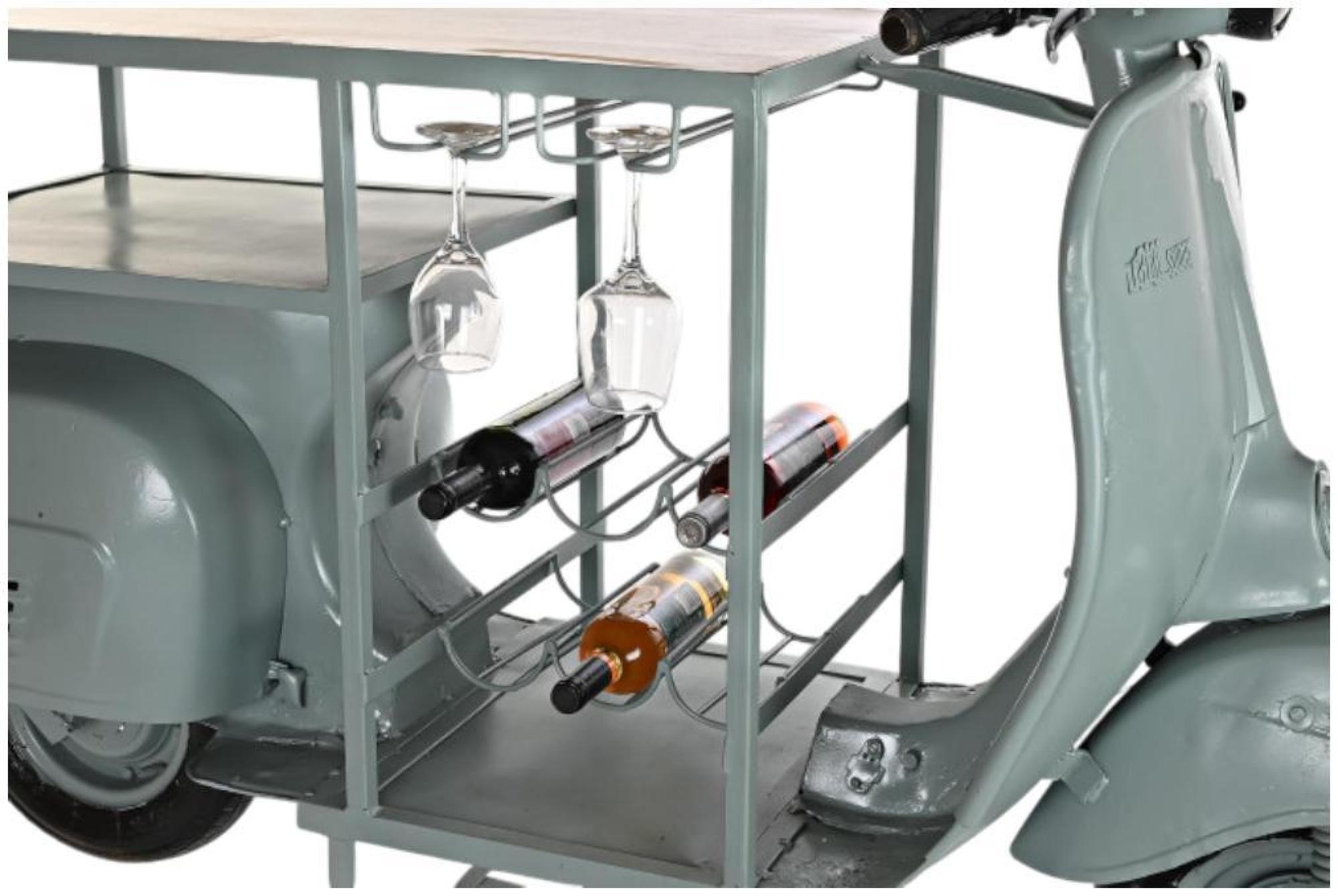 Product photograph of Mint Green Metal Motorcycle Bottle Rack from Choice Furniture Superstore.