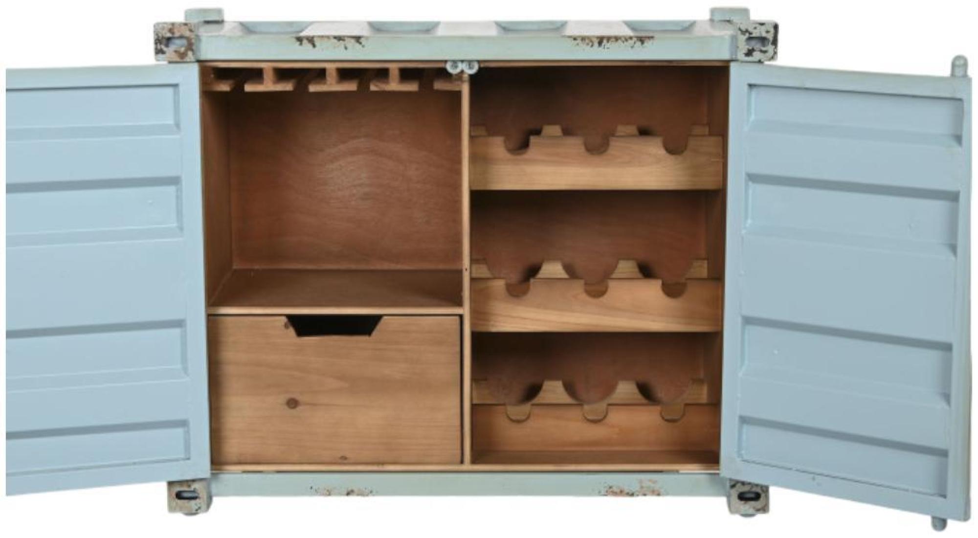 Product photograph of Sky Blue Metal 2 Door Bar Cabinet from Choice Furniture Superstore.