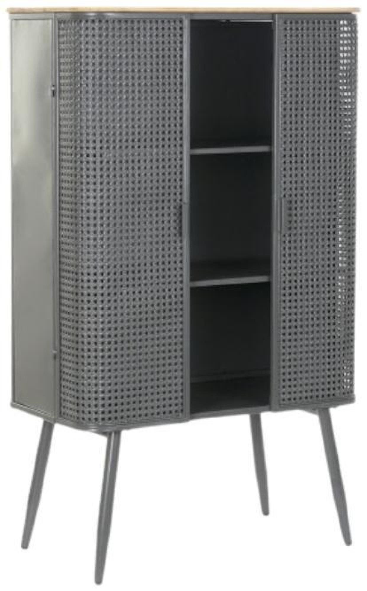 Product photograph of Grey Metal 2 Door Hall Cabinet from Choice Furniture Superstore.