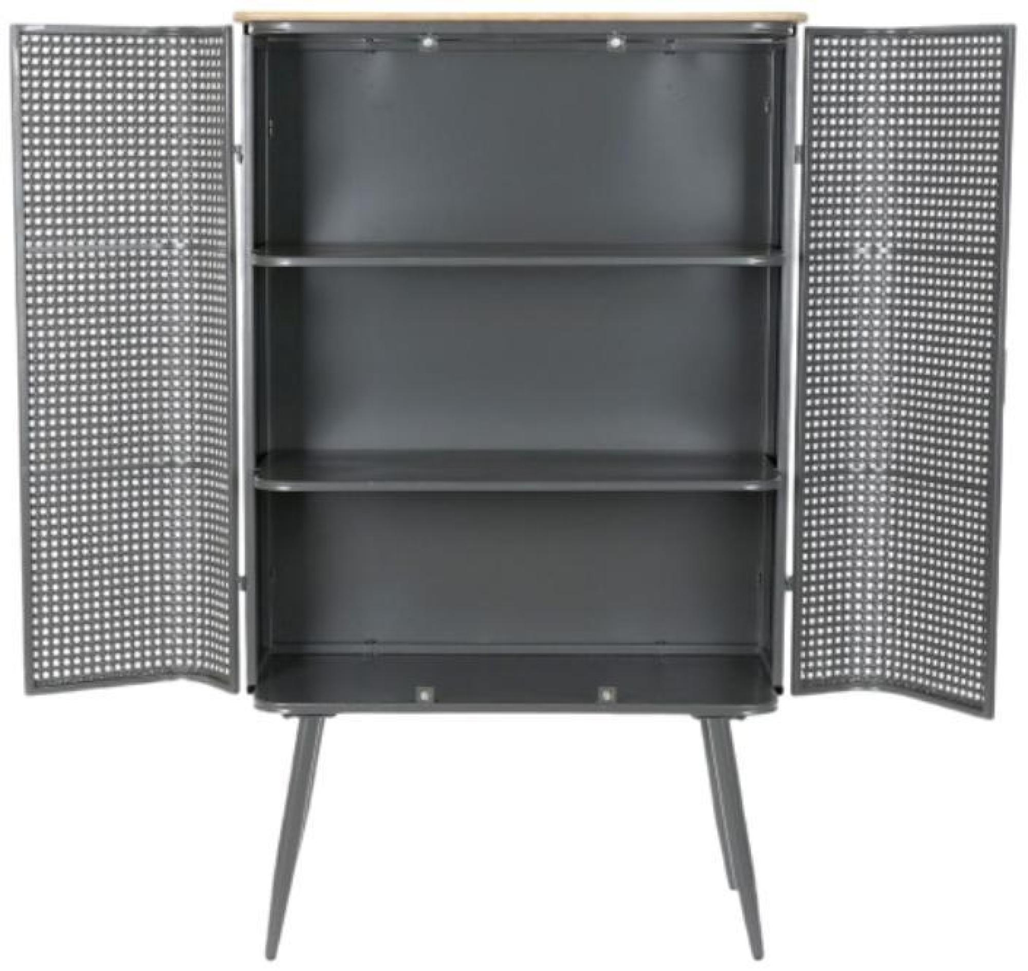 Product photograph of Grey Metal 2 Door Hall Cabinet from Choice Furniture Superstore.