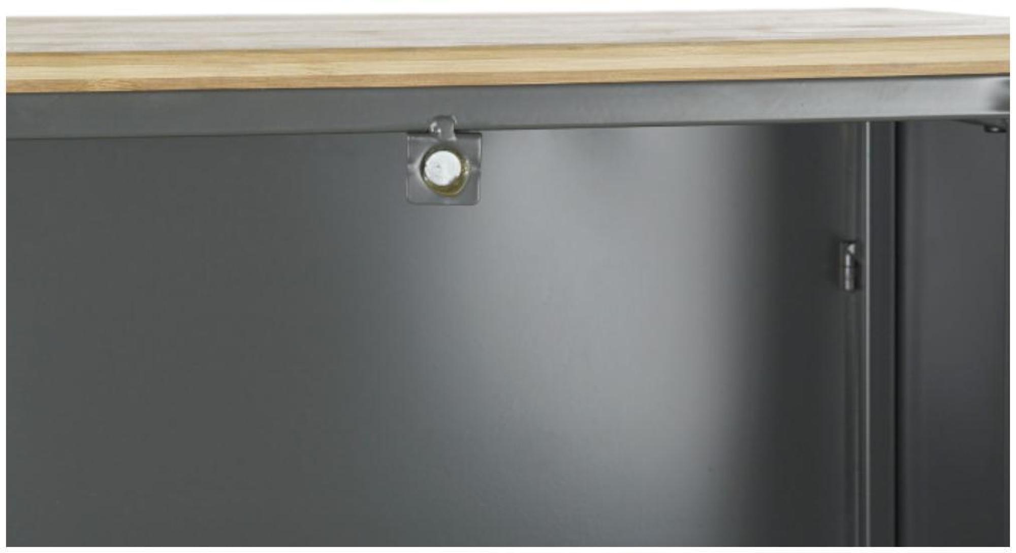 Product photograph of Grey Metal 2 Door Hall Cabinet from Choice Furniture Superstore.