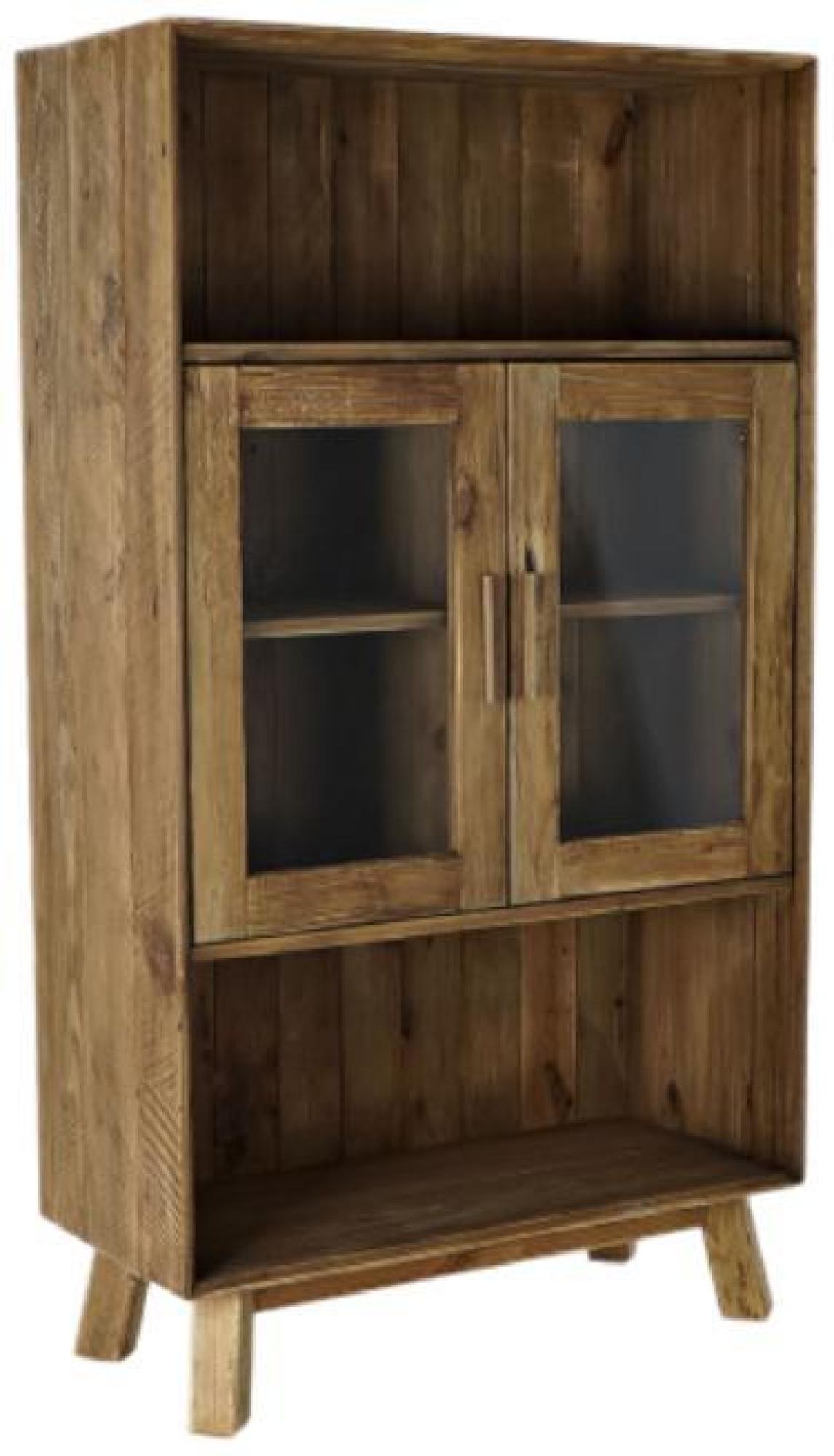Product photograph of Redan Recycled Wood 2 Door Display Cabinet from Choice Furniture Superstore.