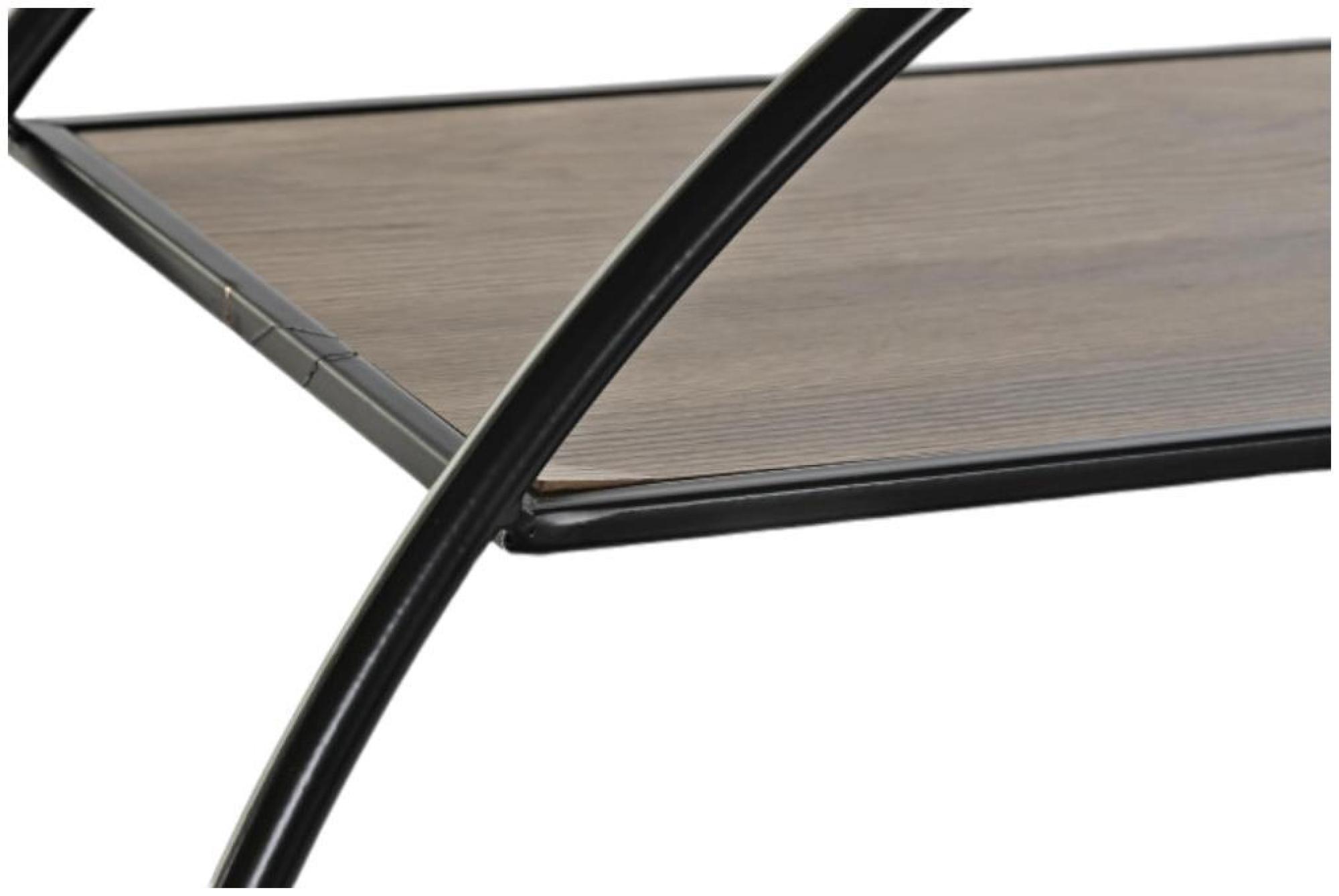 Product photograph of Loft Wooden And Black Metal Frame Round Open Bookshelf from Choice Furniture Superstore.
