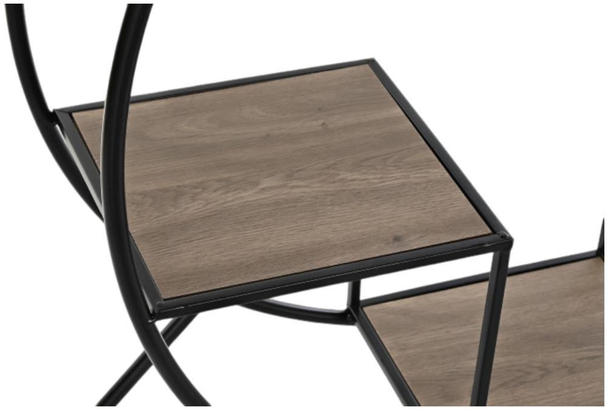 Product photograph of Loft Wooden And Black Metal Frame Round Open Bookshelf from Choice Furniture Superstore.