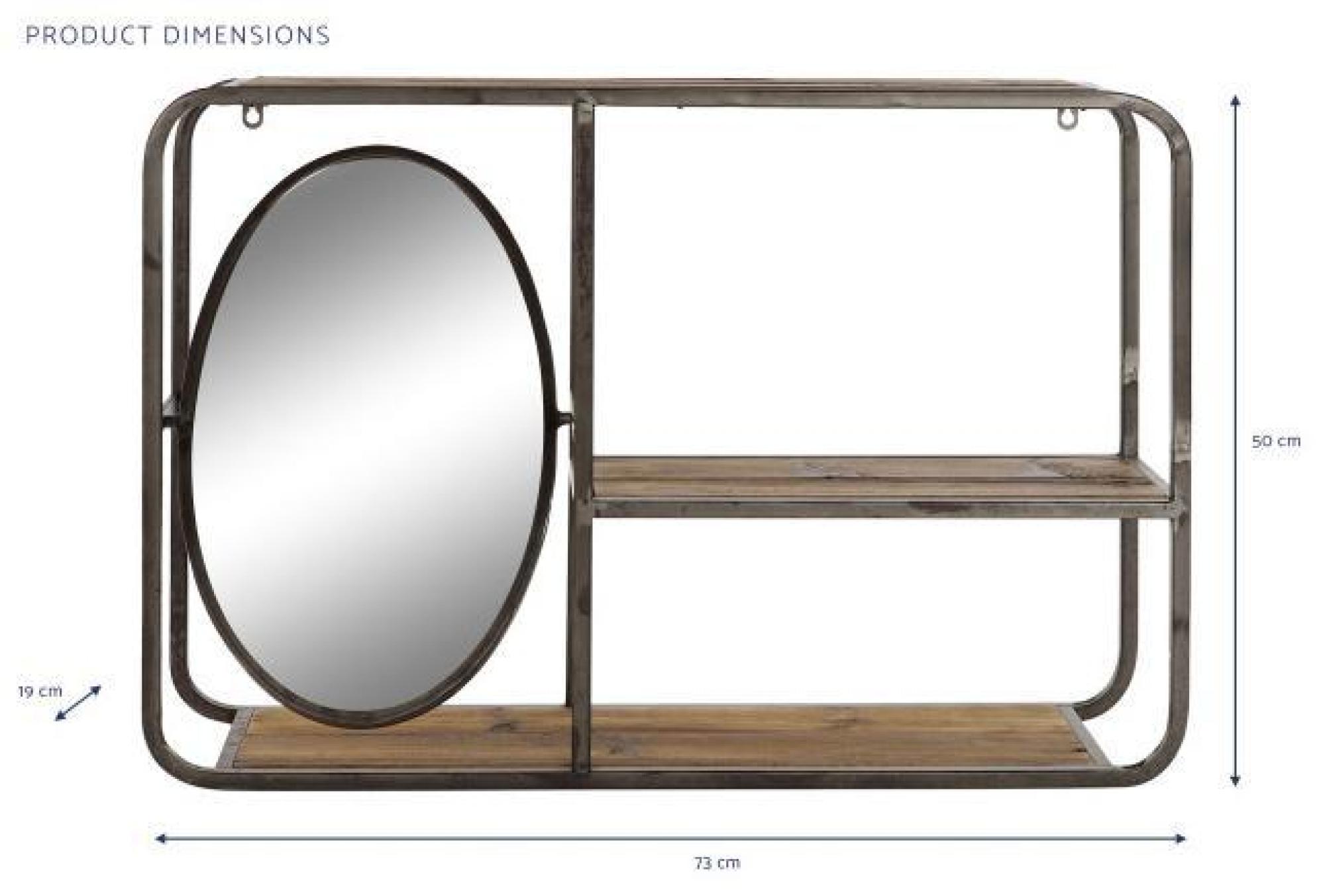 Product photograph of Dark Brown Mirrored Hanging Shelving Unit from Choice Furniture Superstore.