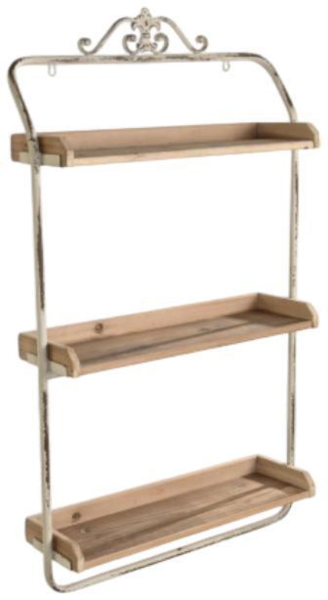 Product photograph of Natural Wood And White Metal Wall Shelving Unit from Choice Furniture Superstore.