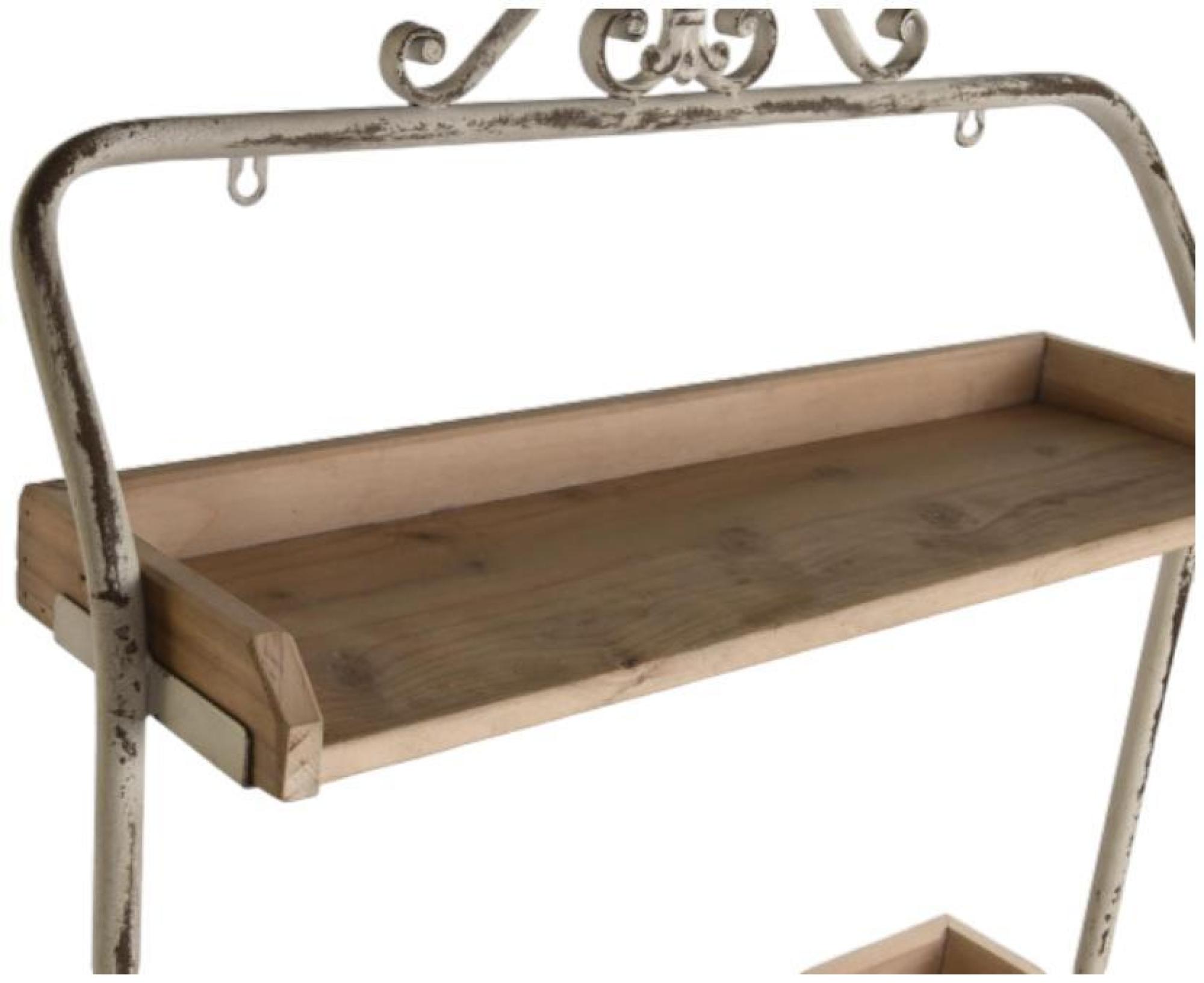 Product photograph of Natural Wood And White Metal Wall Shelving Unit from Choice Furniture Superstore.