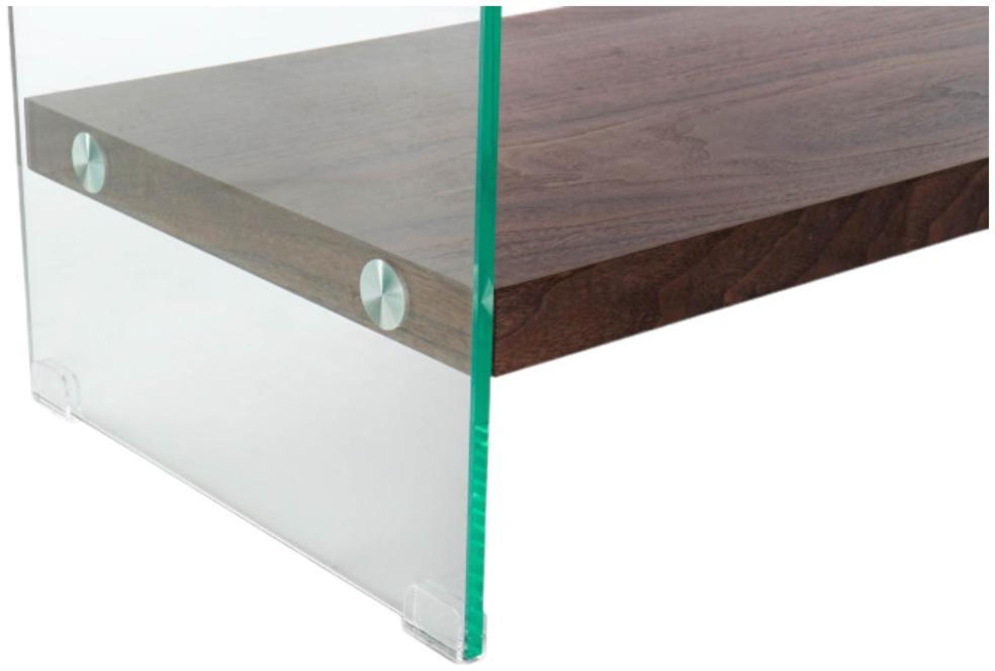 Product photograph of New York Walnut Effect And Glass Open Shelving Unit from Choice Furniture Superstore.