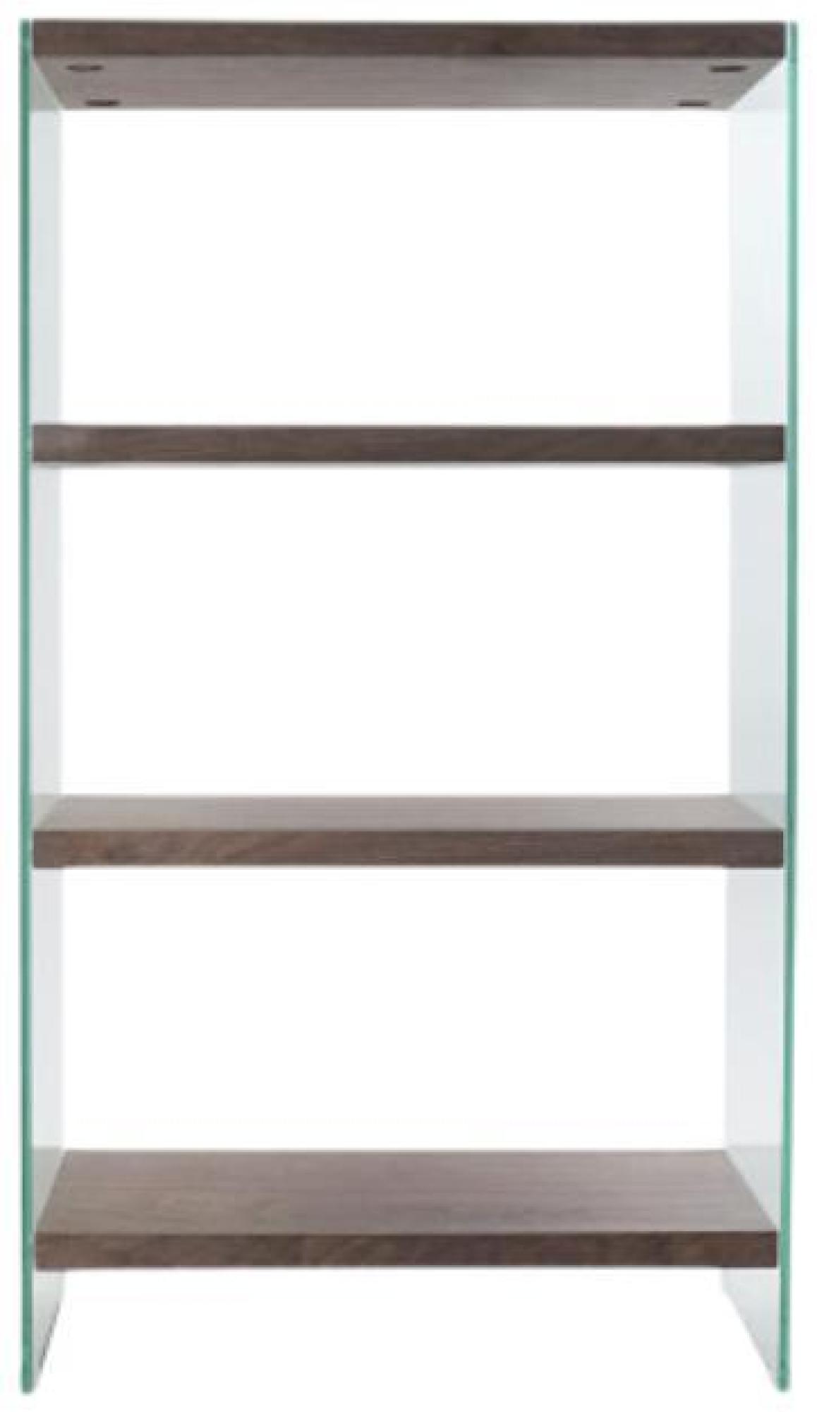 Product photograph of New York Walnut Effect And Glass Open Shelving Unit from Choice Furniture Superstore.