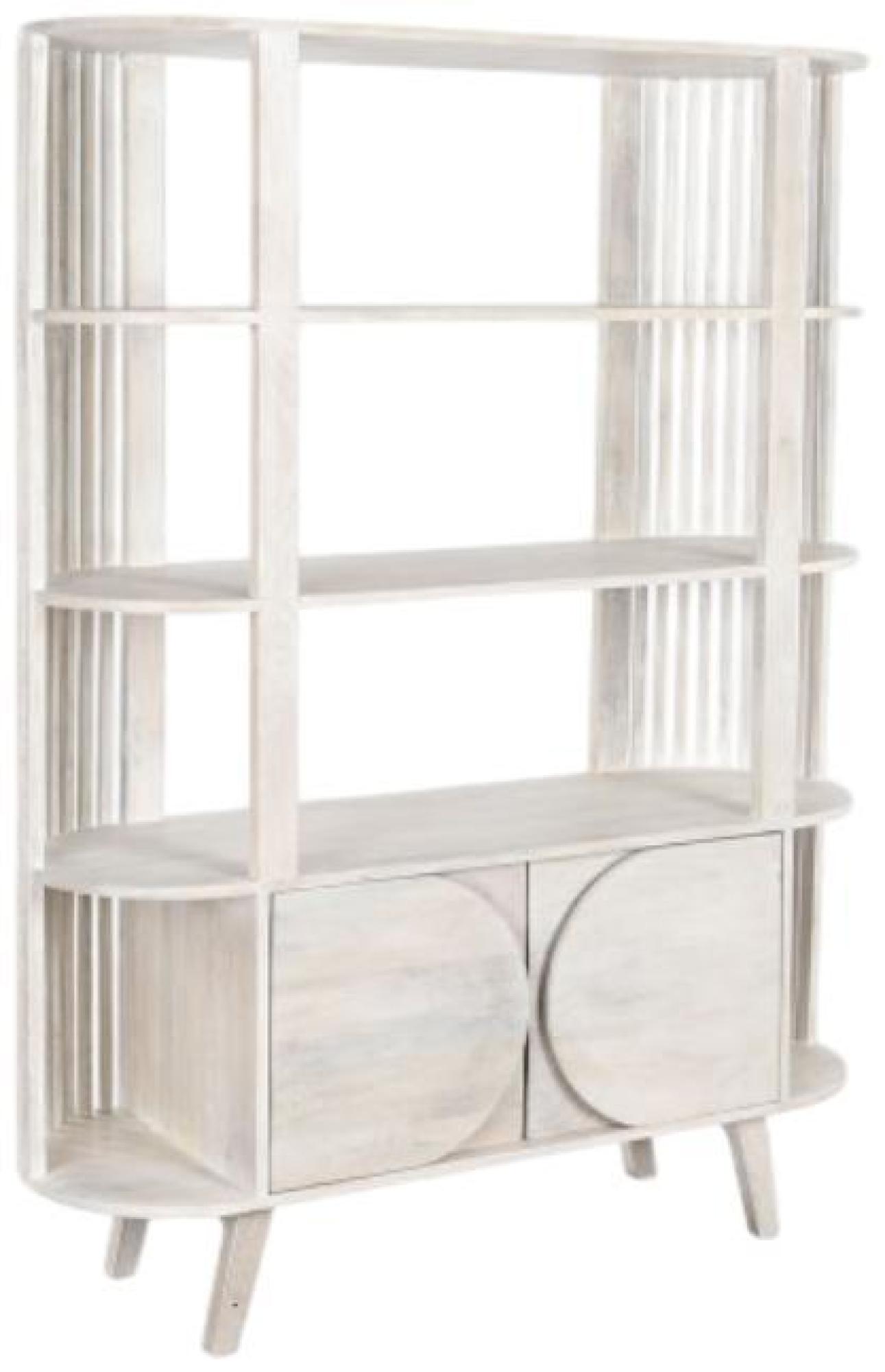 Product photograph of Modern White Mango Wood Bookcase from Choice Furniture Superstore.