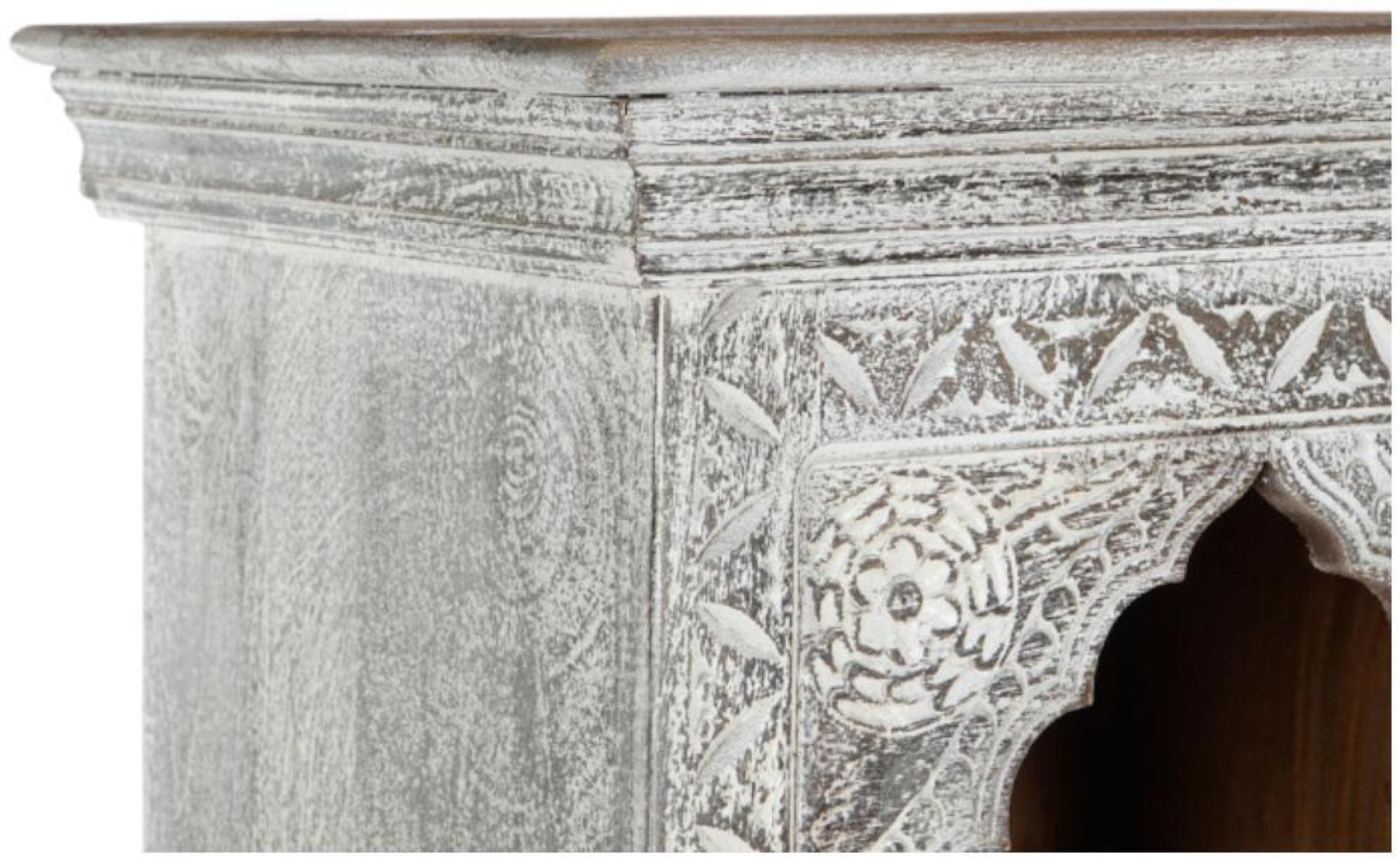 Product photograph of White Carved Wood Bookcase from Choice Furniture Superstore.