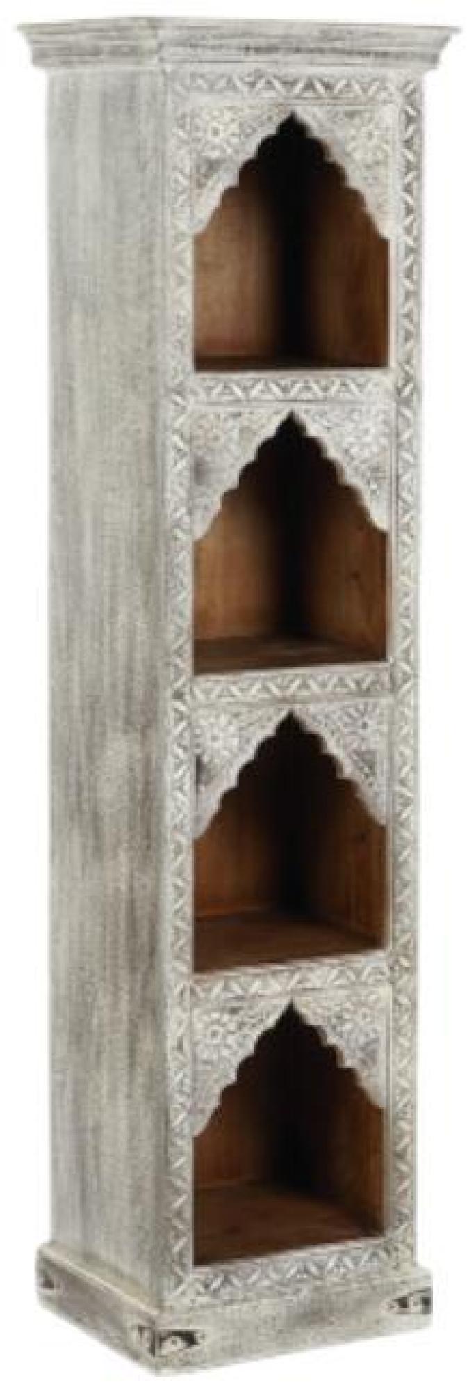 Product photograph of White Carved Wood Bookcase from Choice Furniture Superstore.