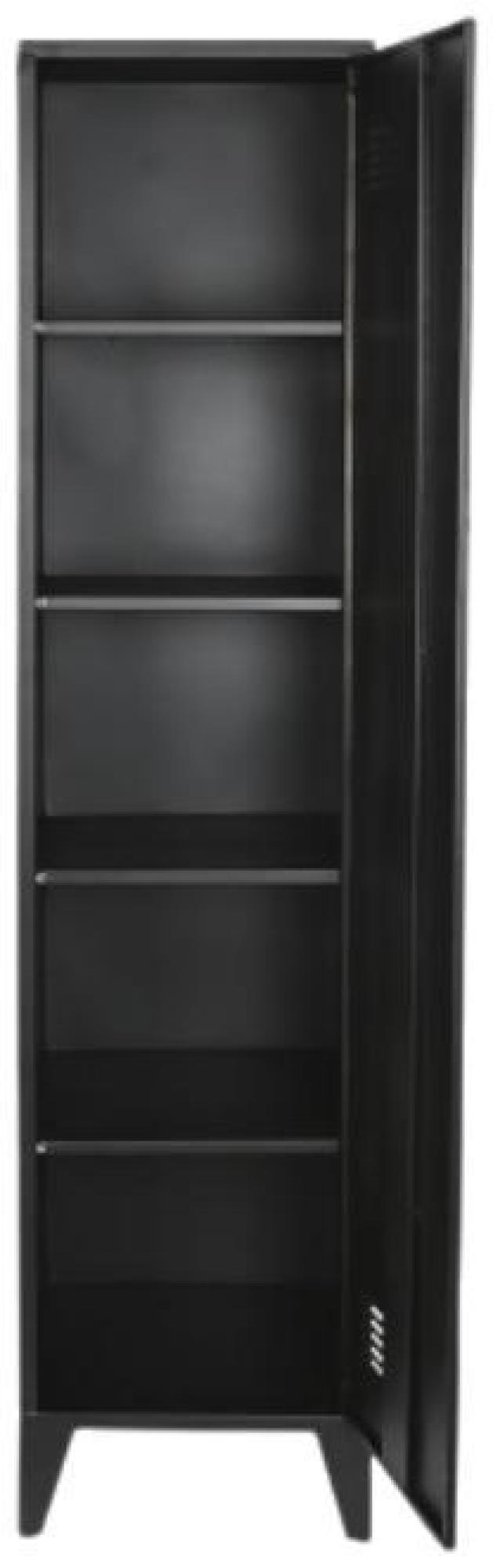 Product photograph of Sirsa Industrial Style Black Metal Single Door Cabinet from Choice Furniture Superstore.