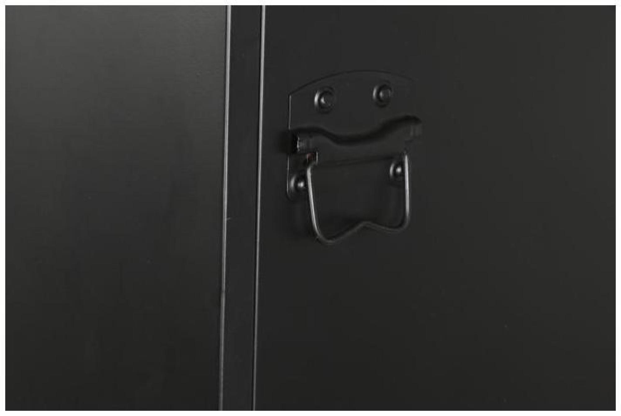 Product photograph of Sirsa Industrial Style Black Metal Single Door Cabinet from Choice Furniture Superstore.