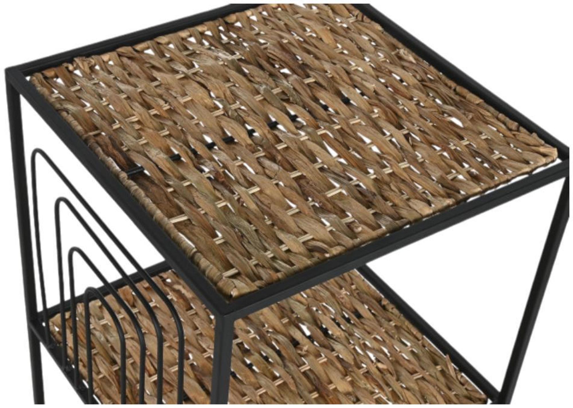 Product photograph of Balinese Natural And Black Open Tall Shelving Unit from Choice Furniture Superstore.