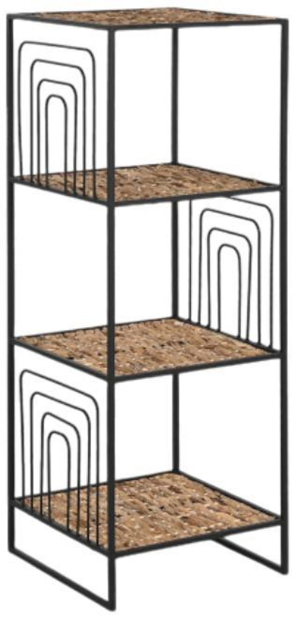 Product photograph of Balinese Natural And Black Open Tall Shelving Unit from Choice Furniture Superstore.
