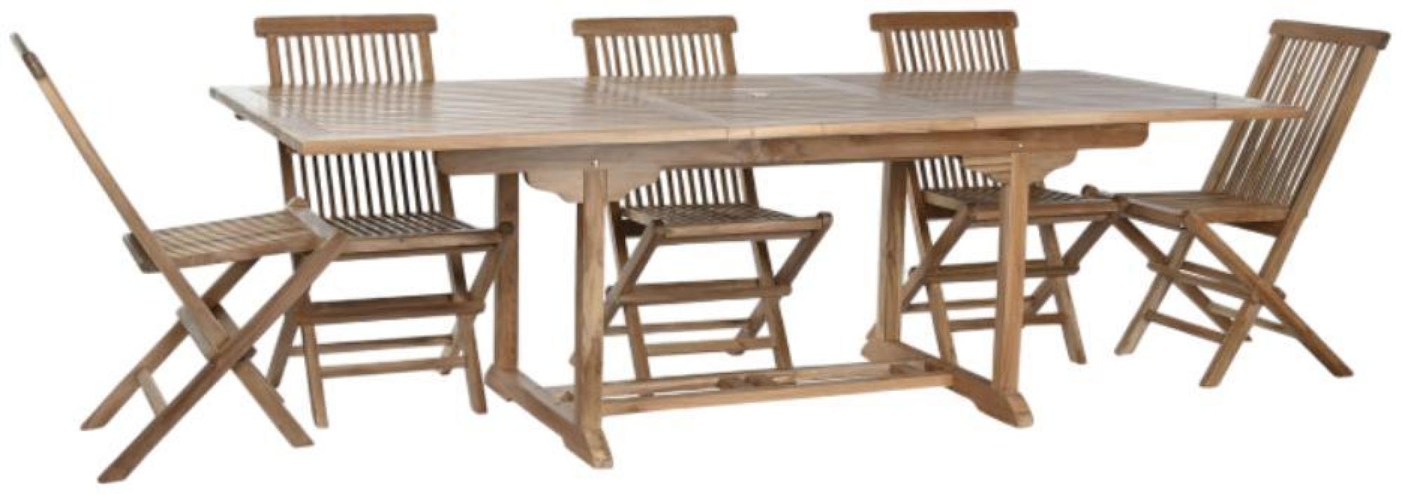 Product photograph of Garden Brown Teak 180cm Dining Table Set from Choice Furniture Superstore.