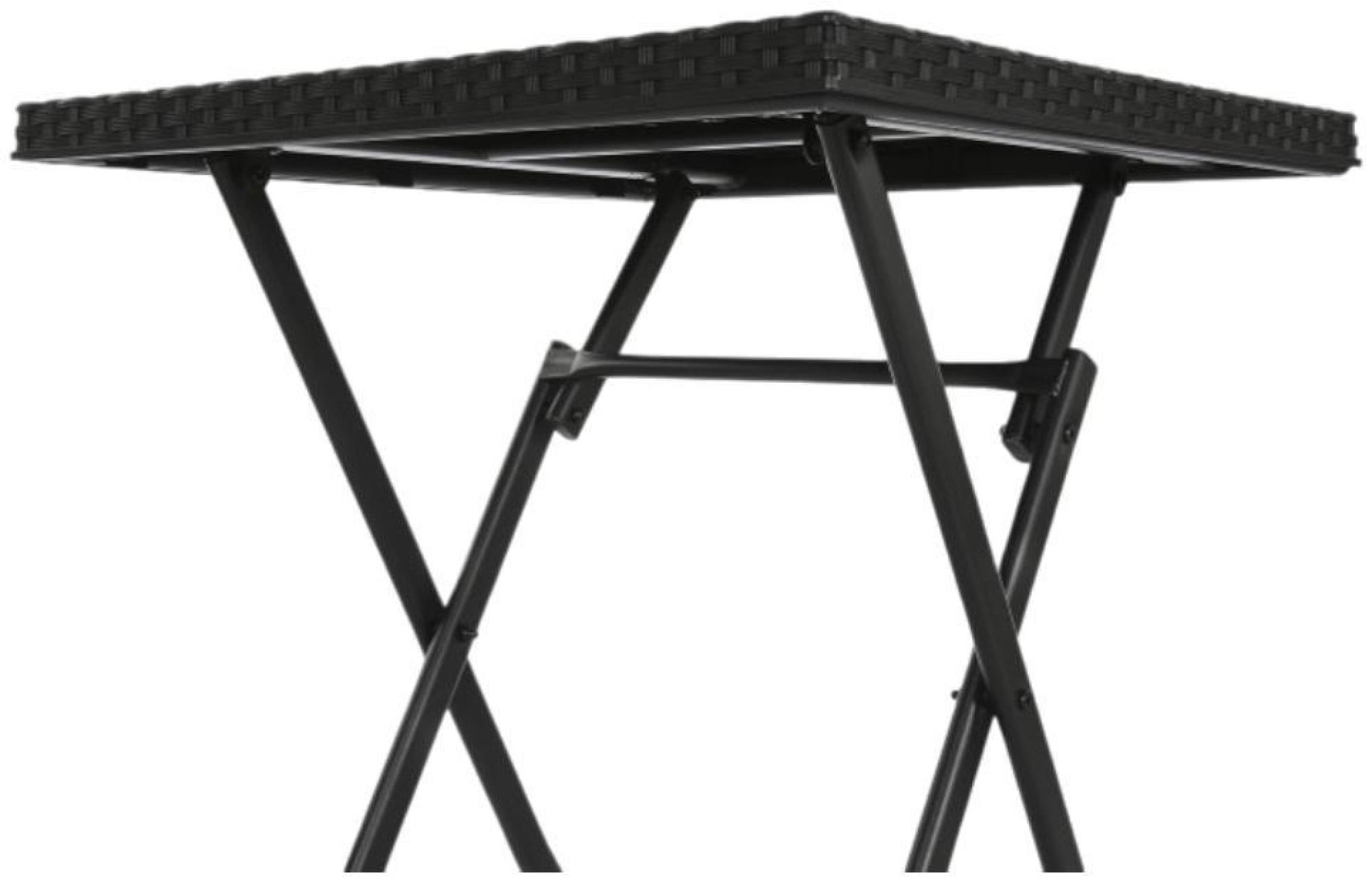 Product photograph of Black Metal Folding Square Dining Set With 2 Chairs from Choice Furniture Superstore.