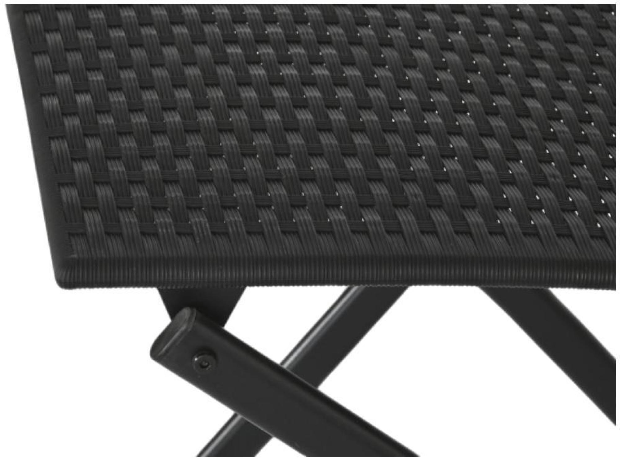 Product photograph of Black Metal Folding Square Dining Set With 2 Chairs from Choice Furniture Superstore.
