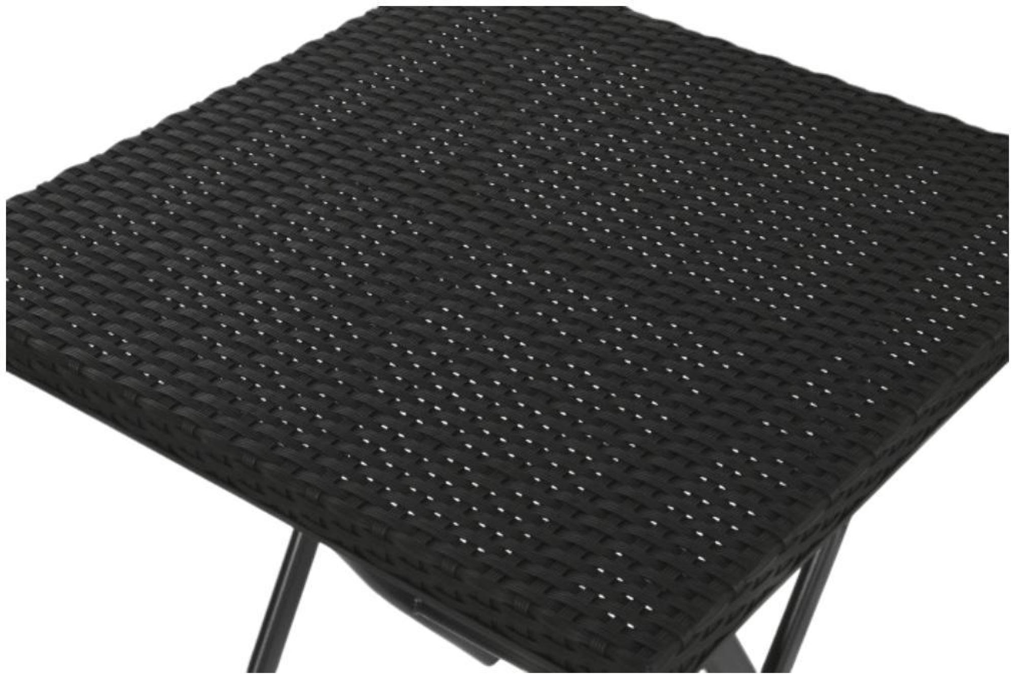 Product photograph of Black Metal Folding Square Dining Set With 2 Chairs from Choice Furniture Superstore.