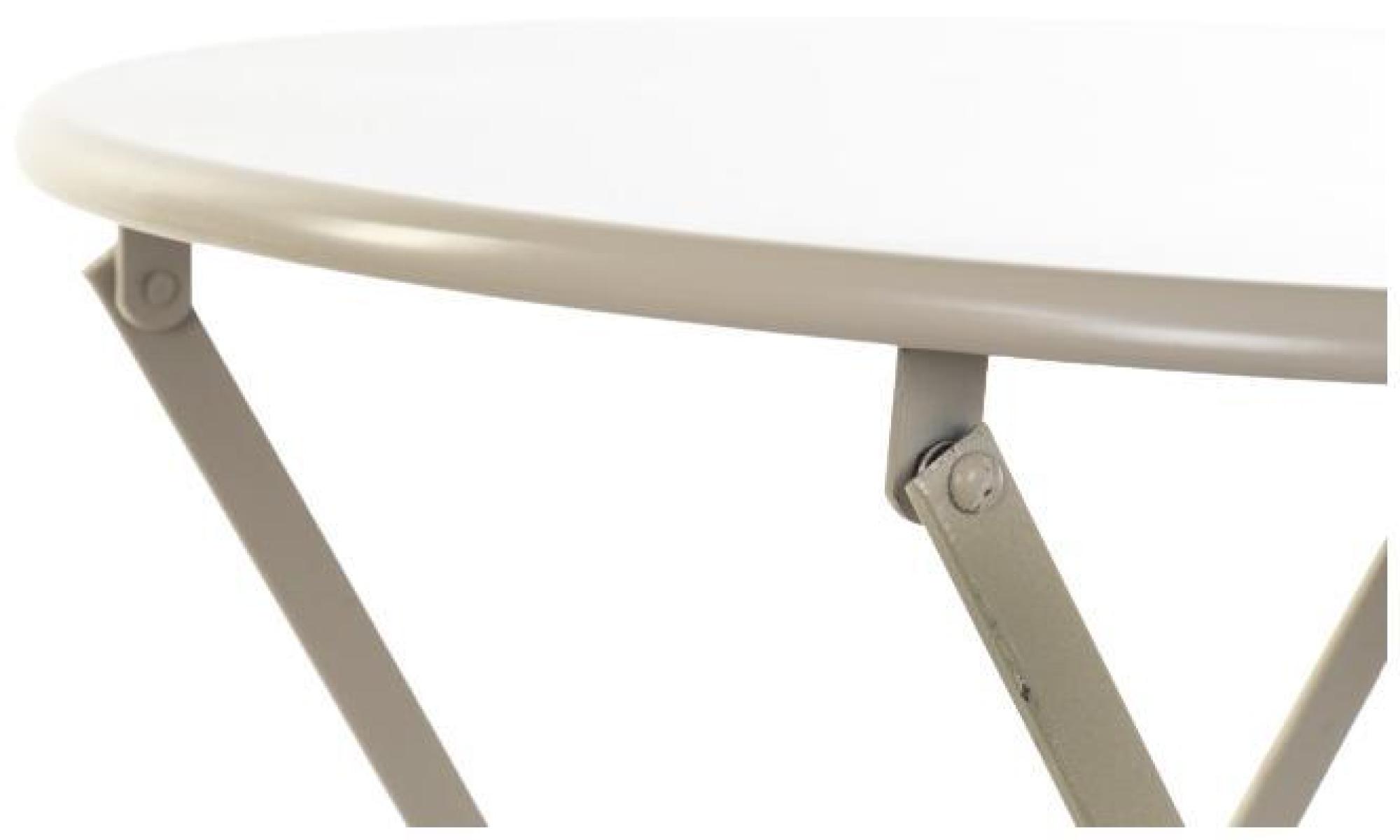 Product photograph of Light Grey Metal Folding Round Dining Set With 2 Chairs from Choice Furniture Superstore.