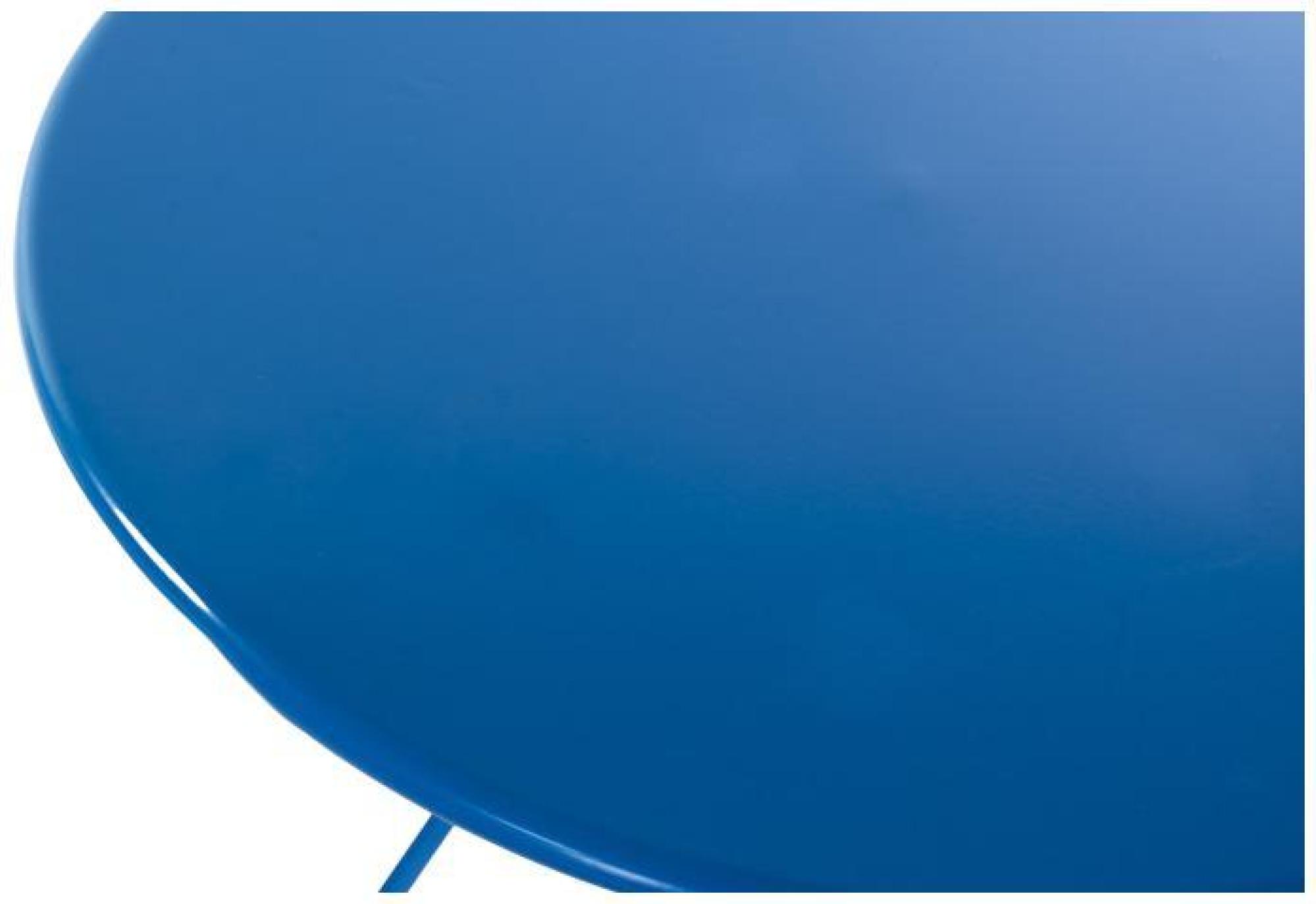 Product photograph of Blue Metal Folding Round Dining Set With 2 Chairs from Choice Furniture Superstore.