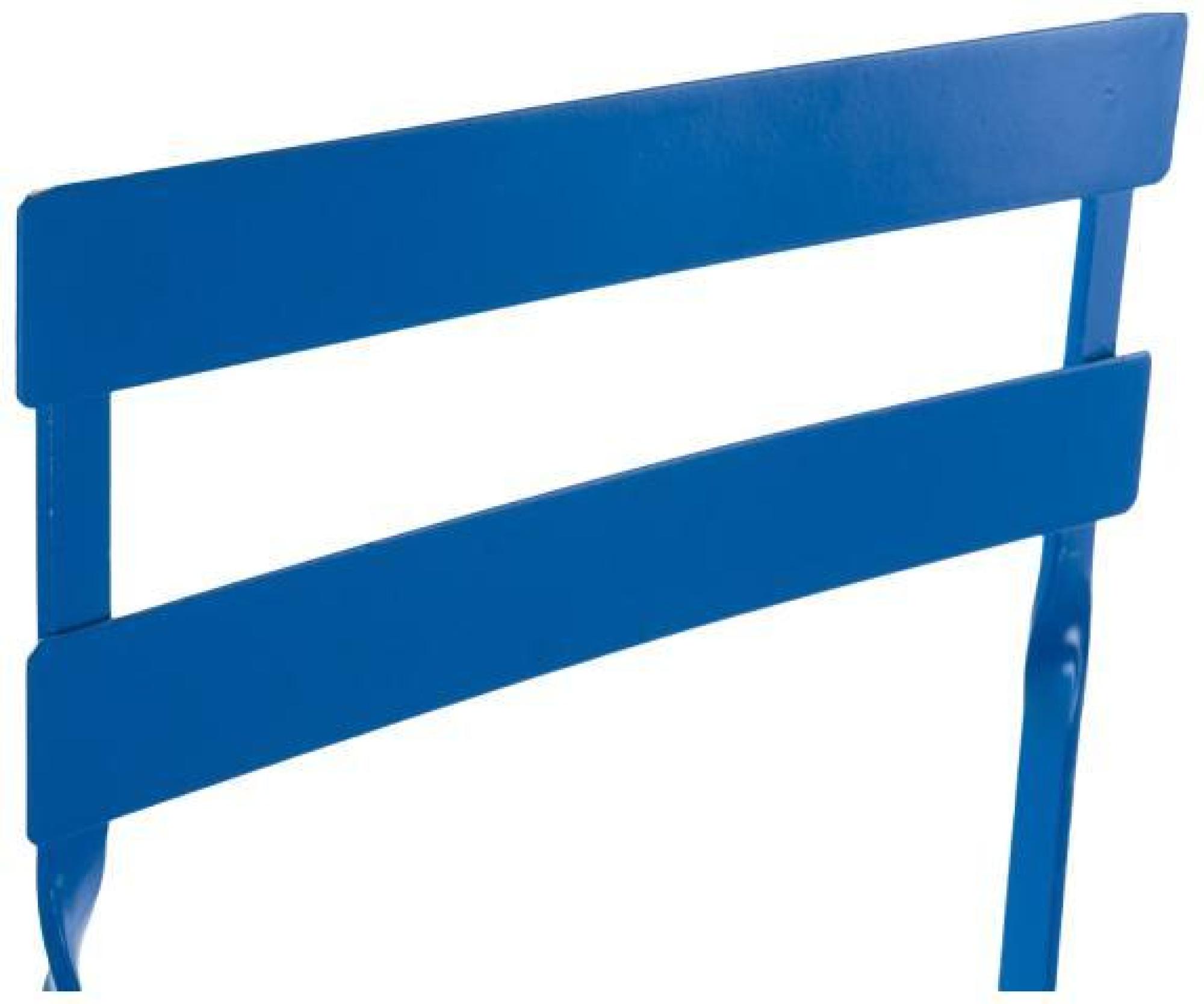 Product photograph of Blue Metal Folding Round Dining Set With 2 Chairs from Choice Furniture Superstore.