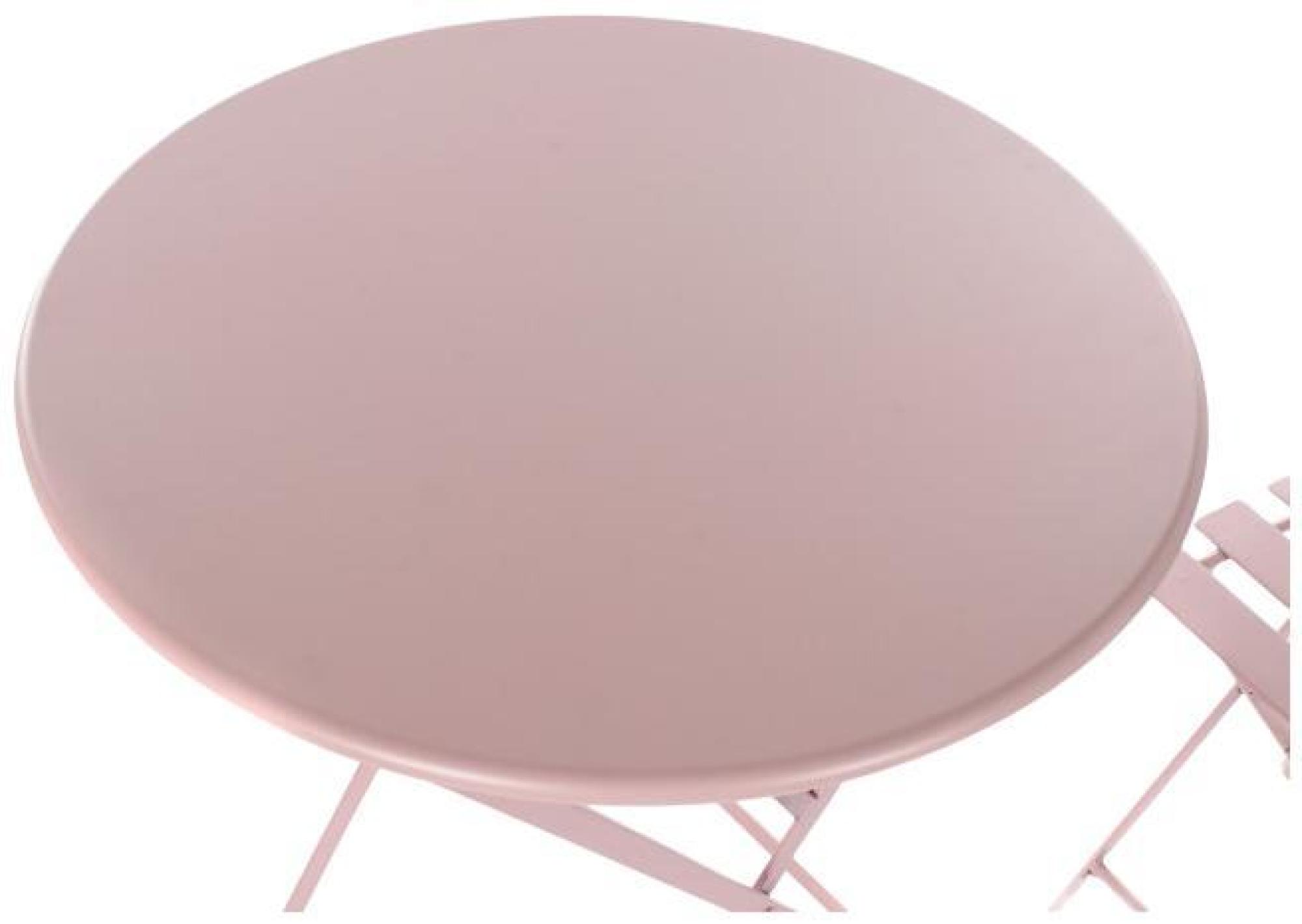 Product photograph of Garden Pink Metal Dining Table Set 2 Chair from Choice Furniture Superstore.