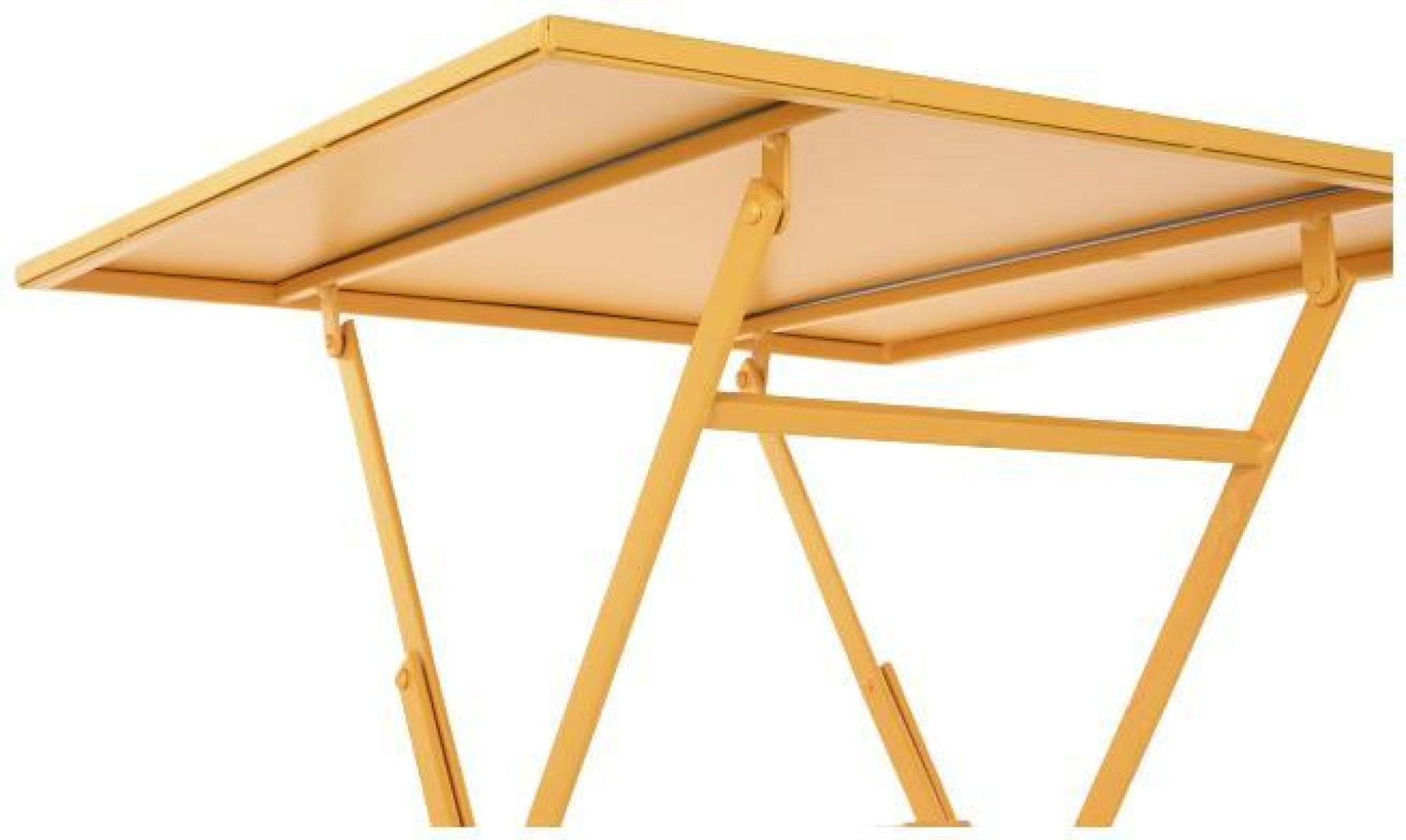 Product photograph of Mustard Metal Folding Square Dining Set With 2 Chairs from Choice Furniture Superstore.