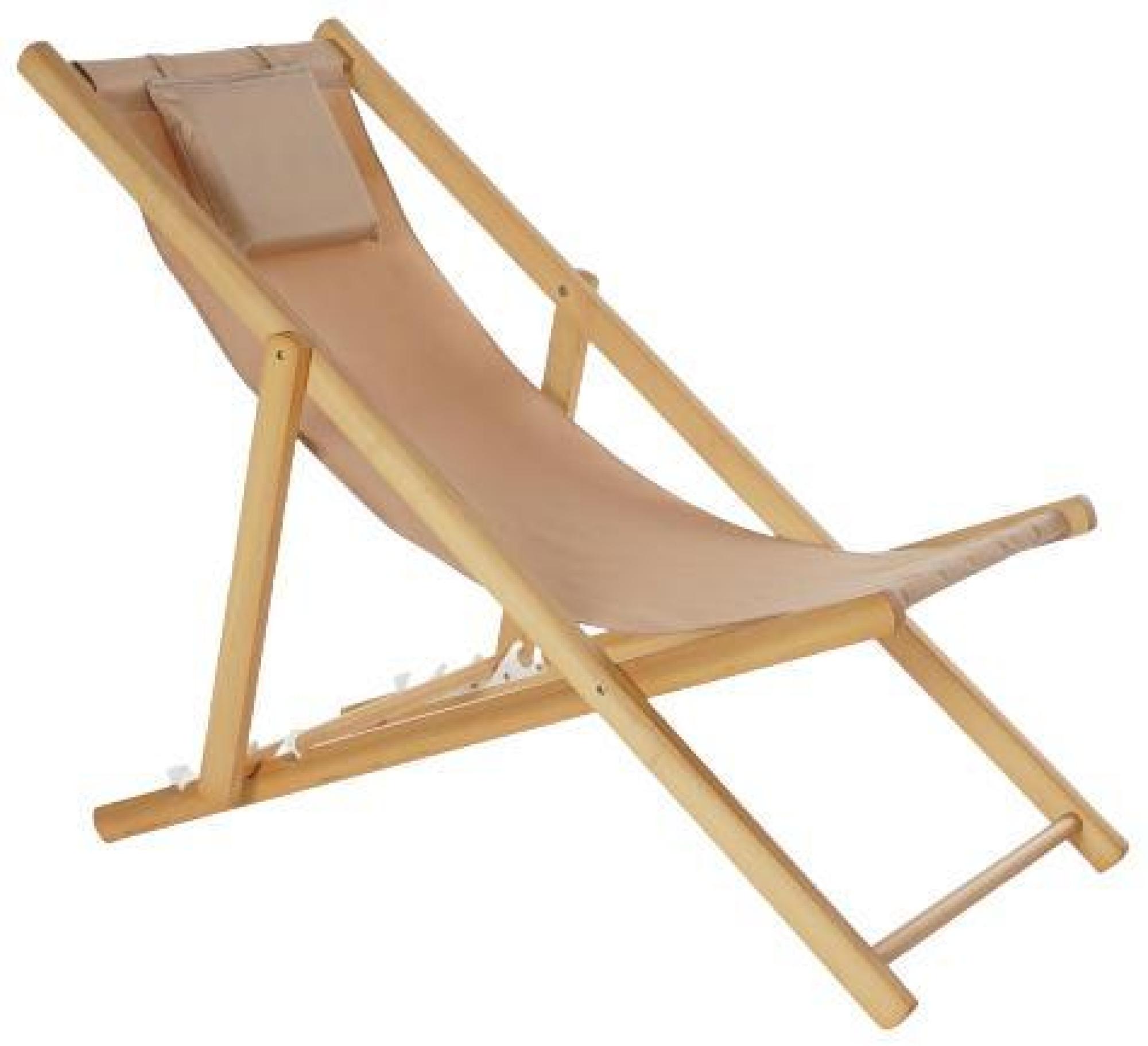 Product photograph of Garden Brown And Natural Deck Chair from Choice Furniture Superstore.