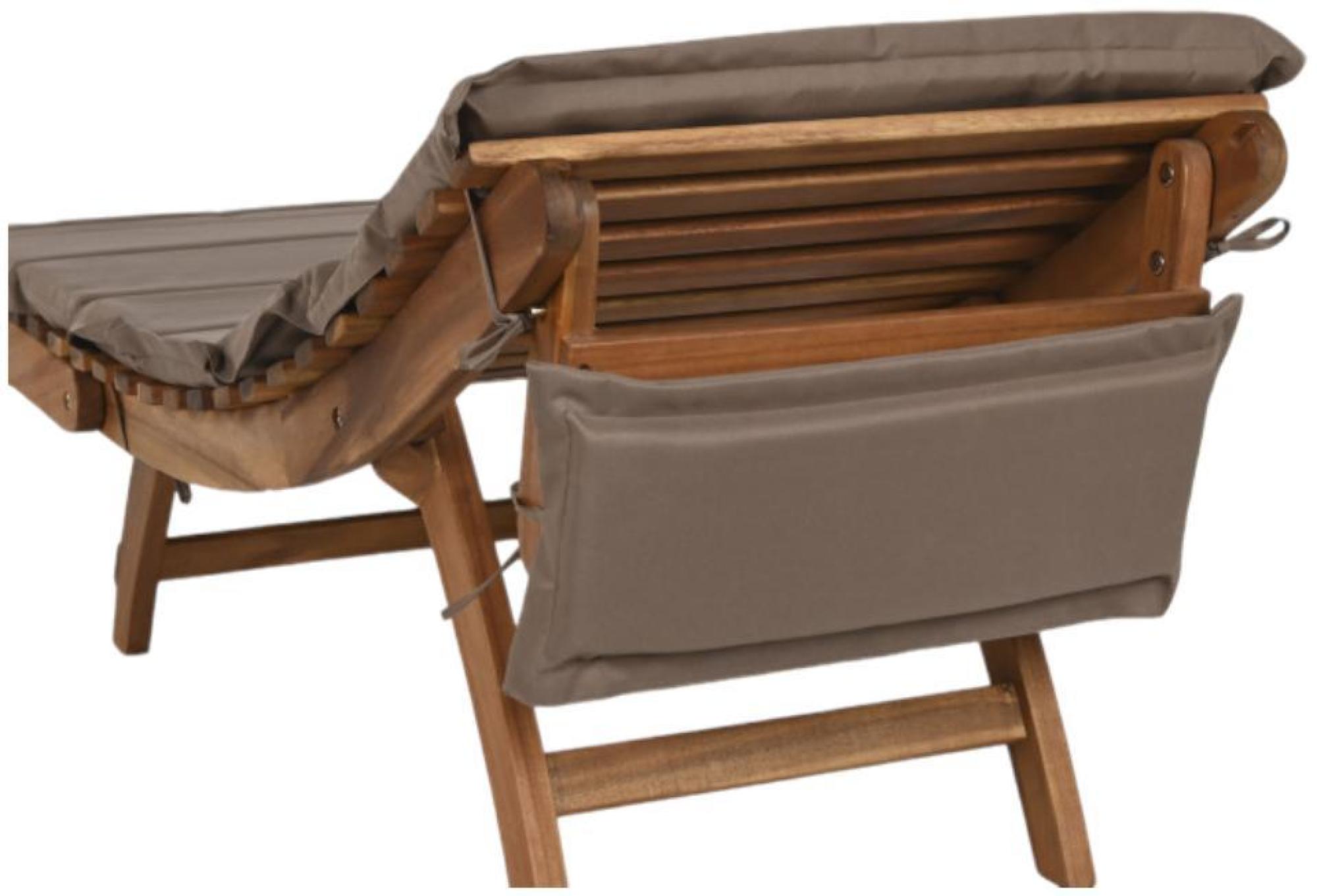 Product photograph of Garden Brown And Beige Deck Chair from Choice Furniture Superstore.