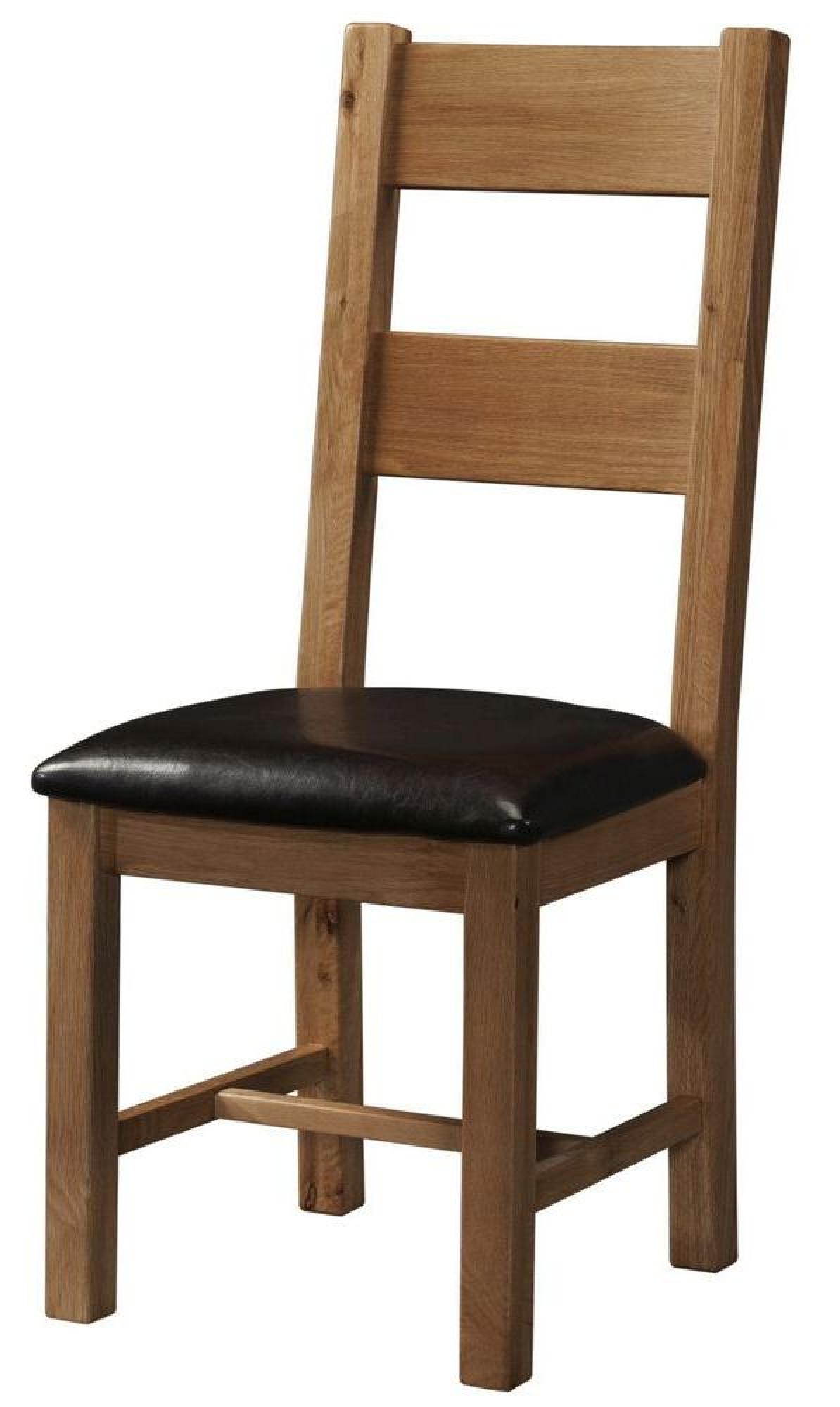 Product photograph of Set Of 2 Original Rustic Oak Ladder Back Dining Chair from Choice Furniture Superstore.